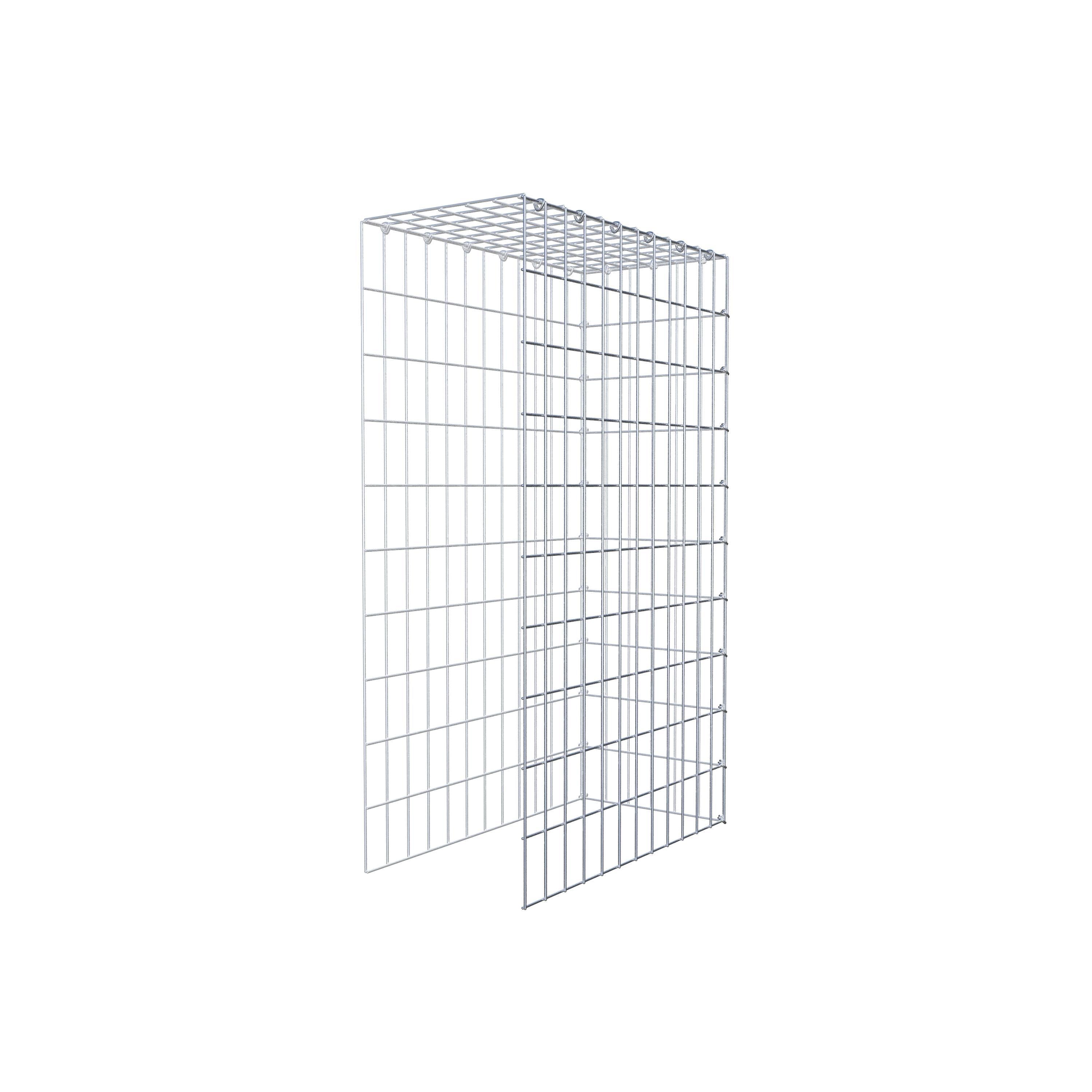 Typ 4 påbyggnadsgabion 100 cm x 60 cm x 30 cm (L x H x D), maskstorlek 5 cm x 10 cm, C-ring