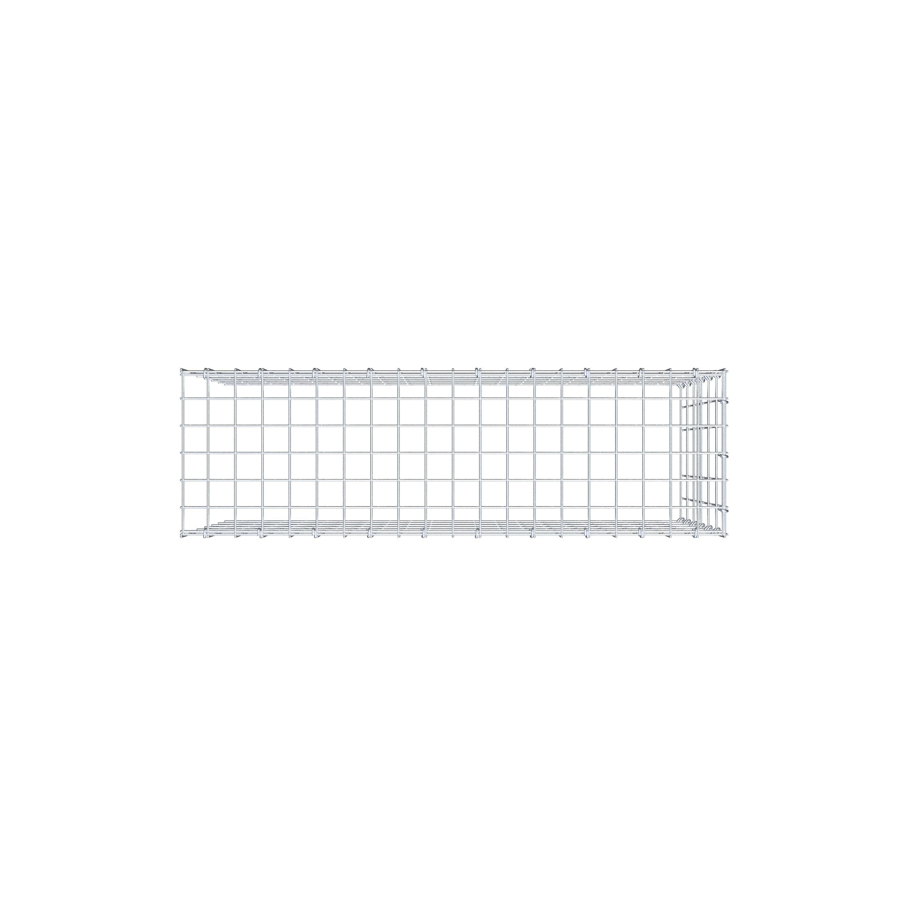 Typ 4 påbyggnadsgabion 100 cm x 60 cm x 30 cm (L x H x D), maskstorlek 5 cm x 10 cm, C-ring