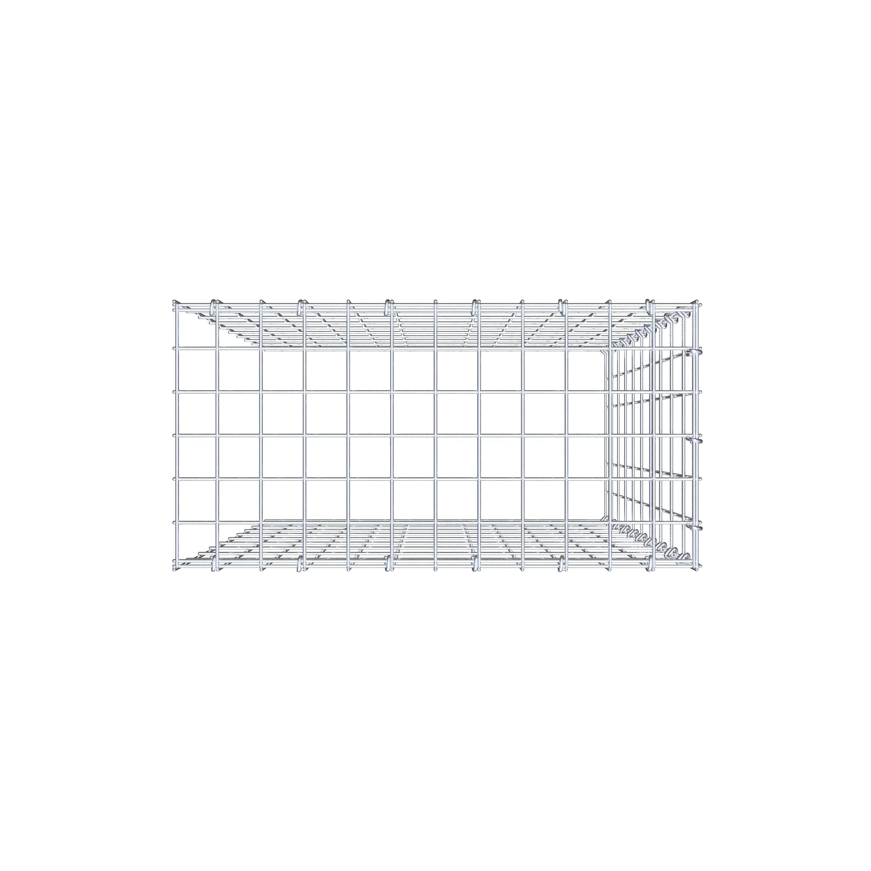 Mounted gabion type 4 100 cm x 60 cm x 30 cm (L x H x D), mesh size 5 cm x 10 cm, C-ring