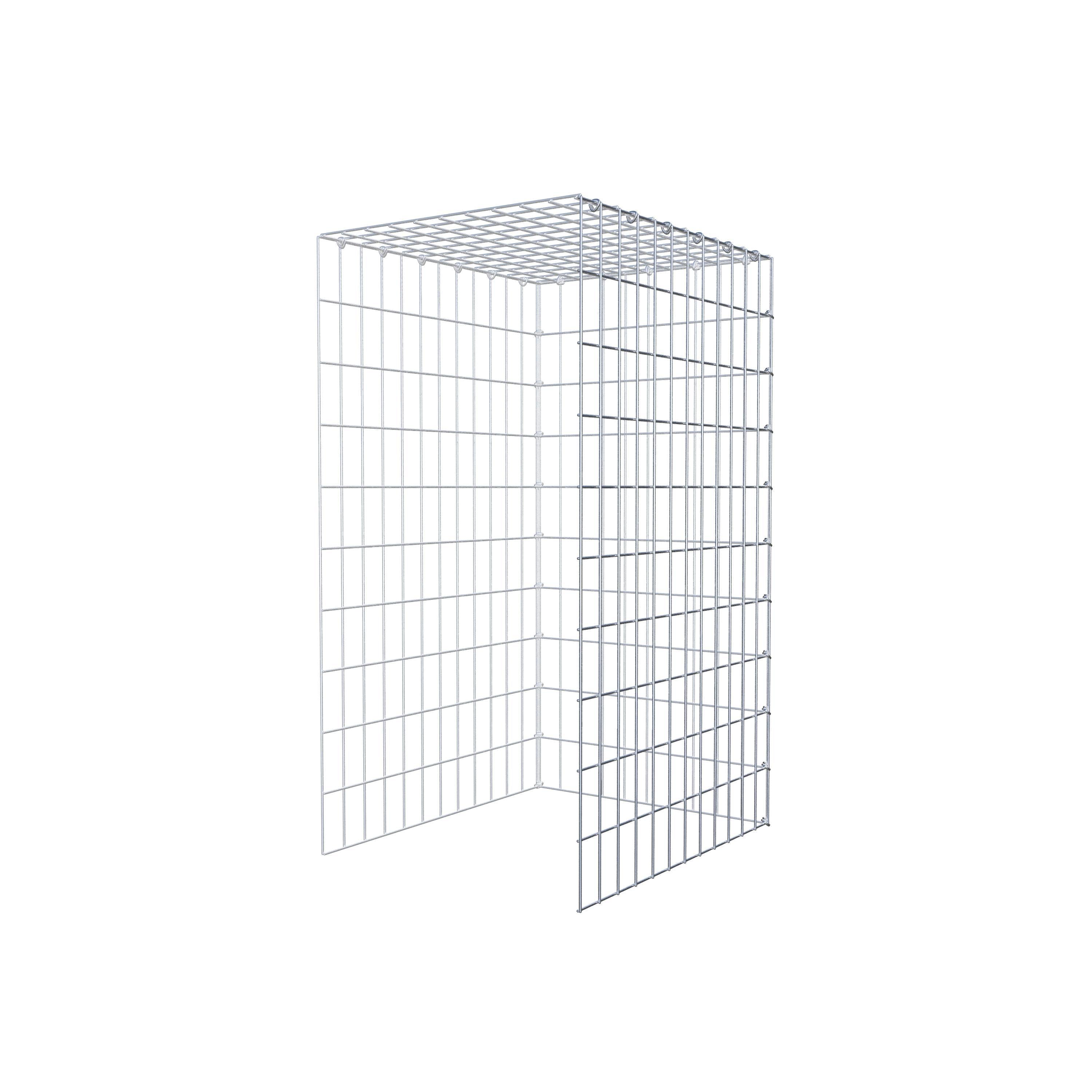 Typ 4 påbyggnadsgabion 100 cm x 60 cm x 50 cm (L x H x D), maskstorlek 5 cm x 10 cm, C-ring