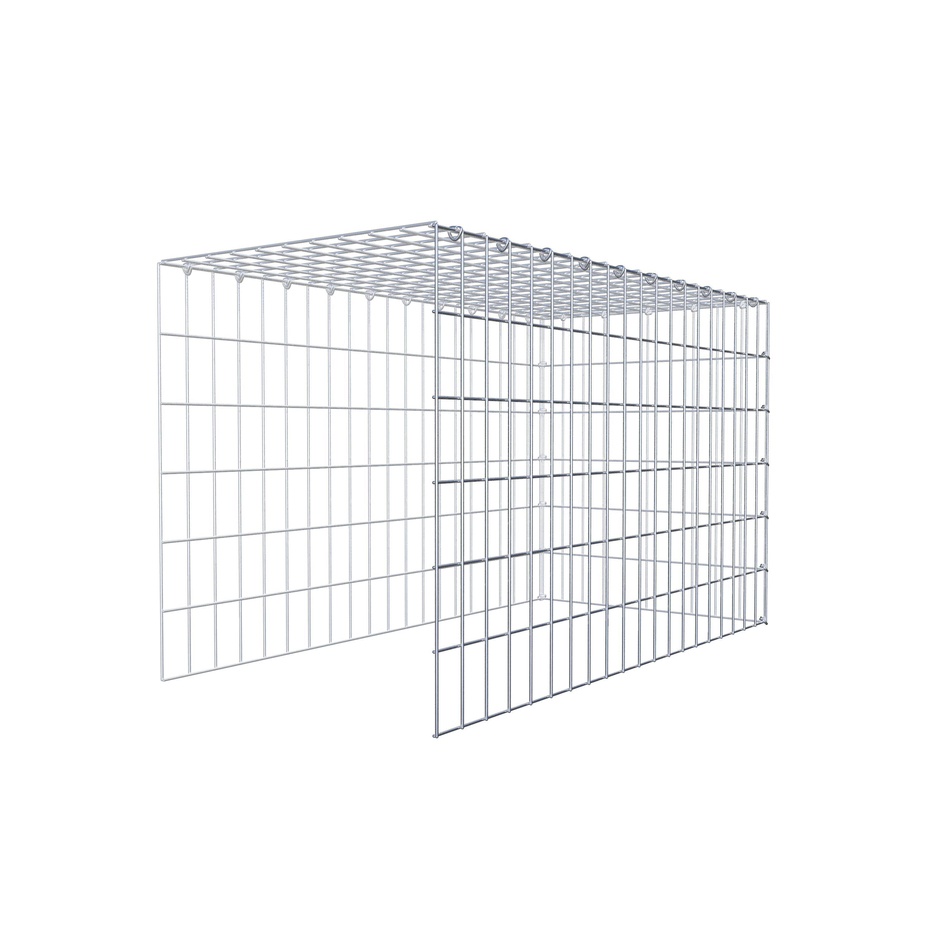 Typ 4 påbyggnadsgabion 100 cm x 60 cm x 50 cm (L x H x D), maskstorlek 5 cm x 10 cm, C-ring