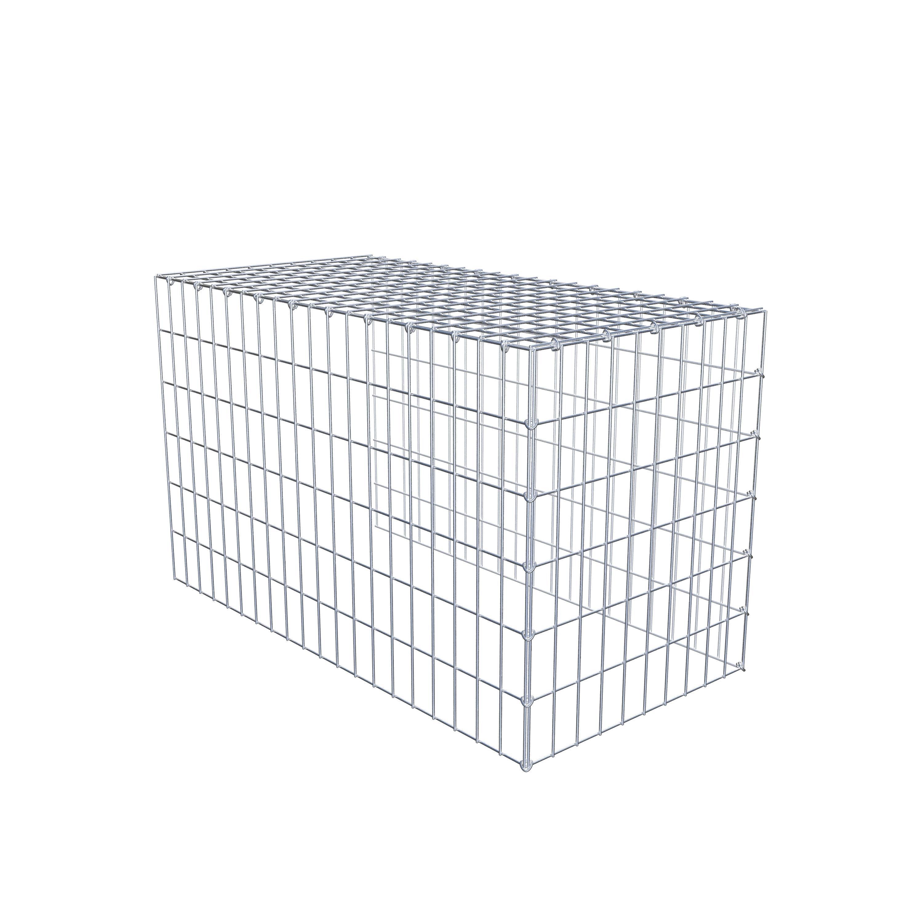 Typ 4 påbyggnadsgabion 100 cm x 60 cm x 50 cm (L x H x D), maskstorlek 5 cm x 10 cm, C-ring