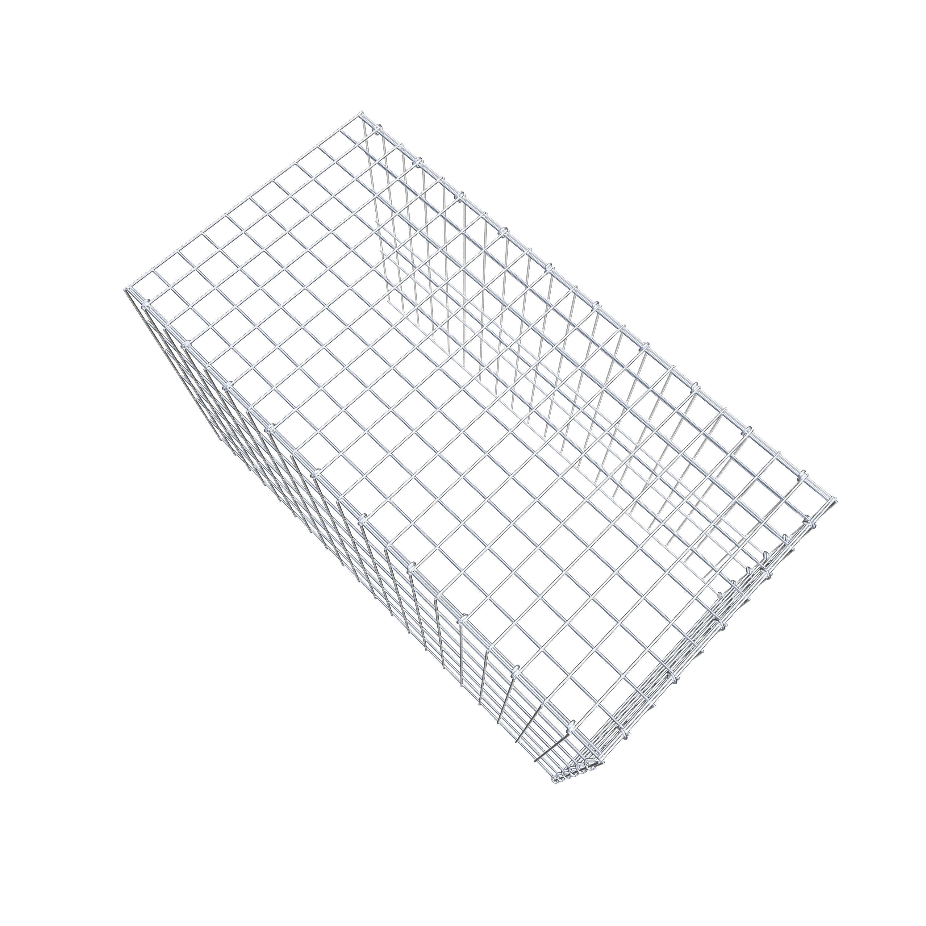 Typ 4 påbyggnadsgabion 100 cm x 60 cm x 50 cm (L x H x D), maskstorlek 5 cm x 10 cm, C-ring