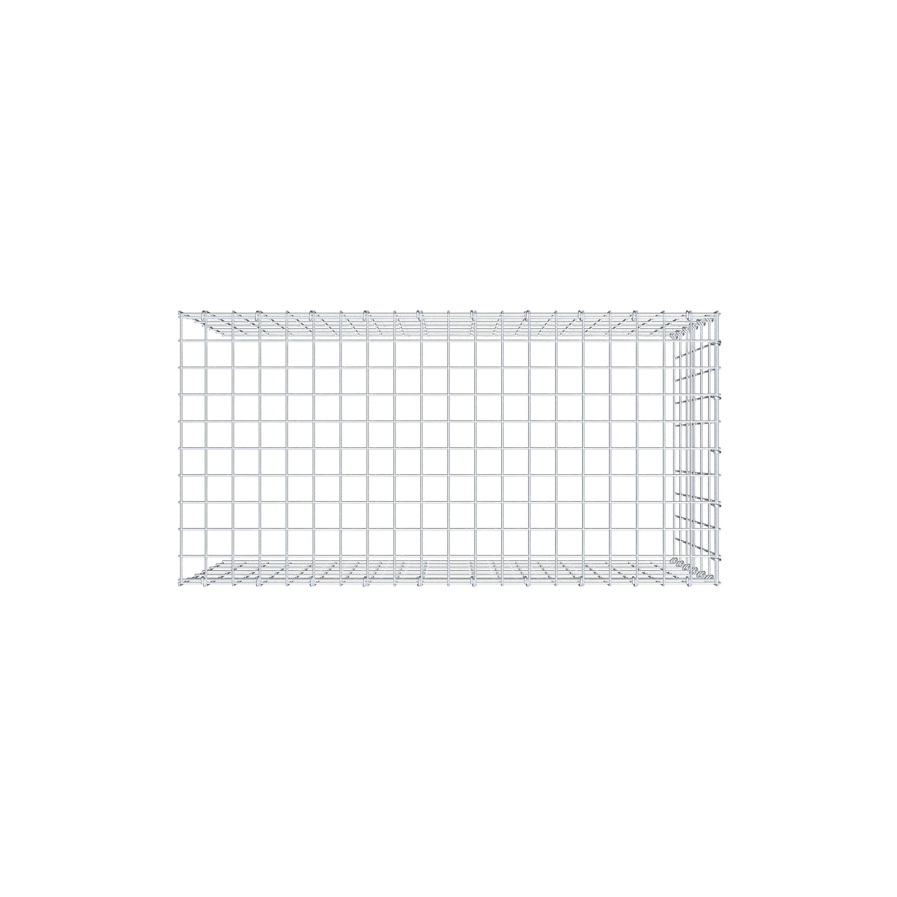 Typ 4 påbyggnadsgabion 100 cm x 60 cm x 50 cm (L x H x D), maskstorlek 5 cm x 10 cm, C-ring