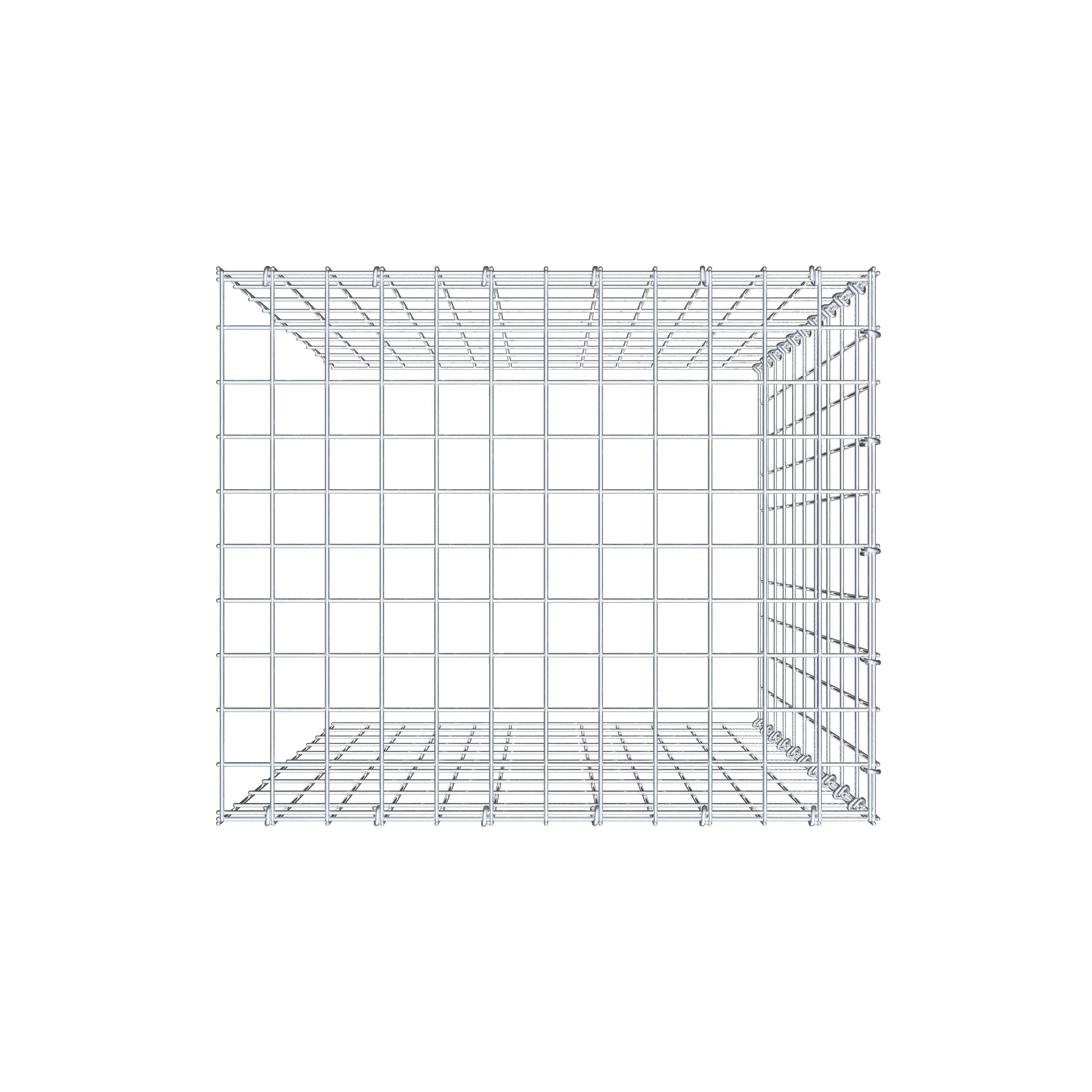 Typ 4 påbyggnadsgabion 100 cm x 60 cm x 50 cm (L x H x D), maskstorlek 5 cm x 10 cm, C-ring