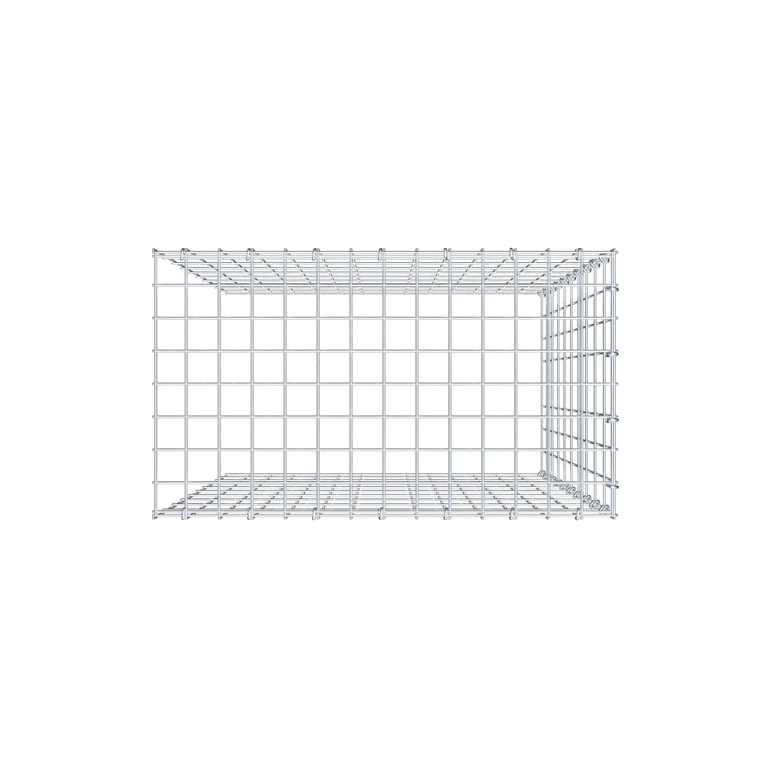 Monteret gabion type 4 100 cm x 70 cm x 40 cm (L x H x D), maskestørrelse 5 cm x 10 cm, C-ring