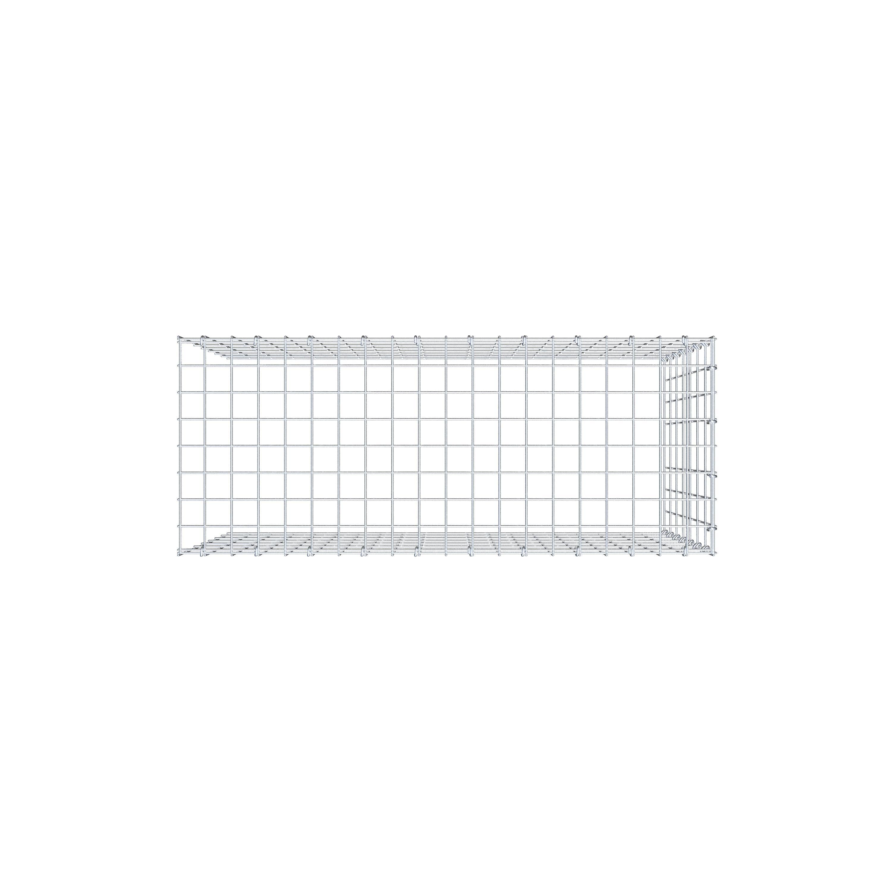 Monteret gabion type 4 100 cm x 70 cm x 40 cm (L x H x D), maskestørrelse 5 cm x 10 cm, C-ring