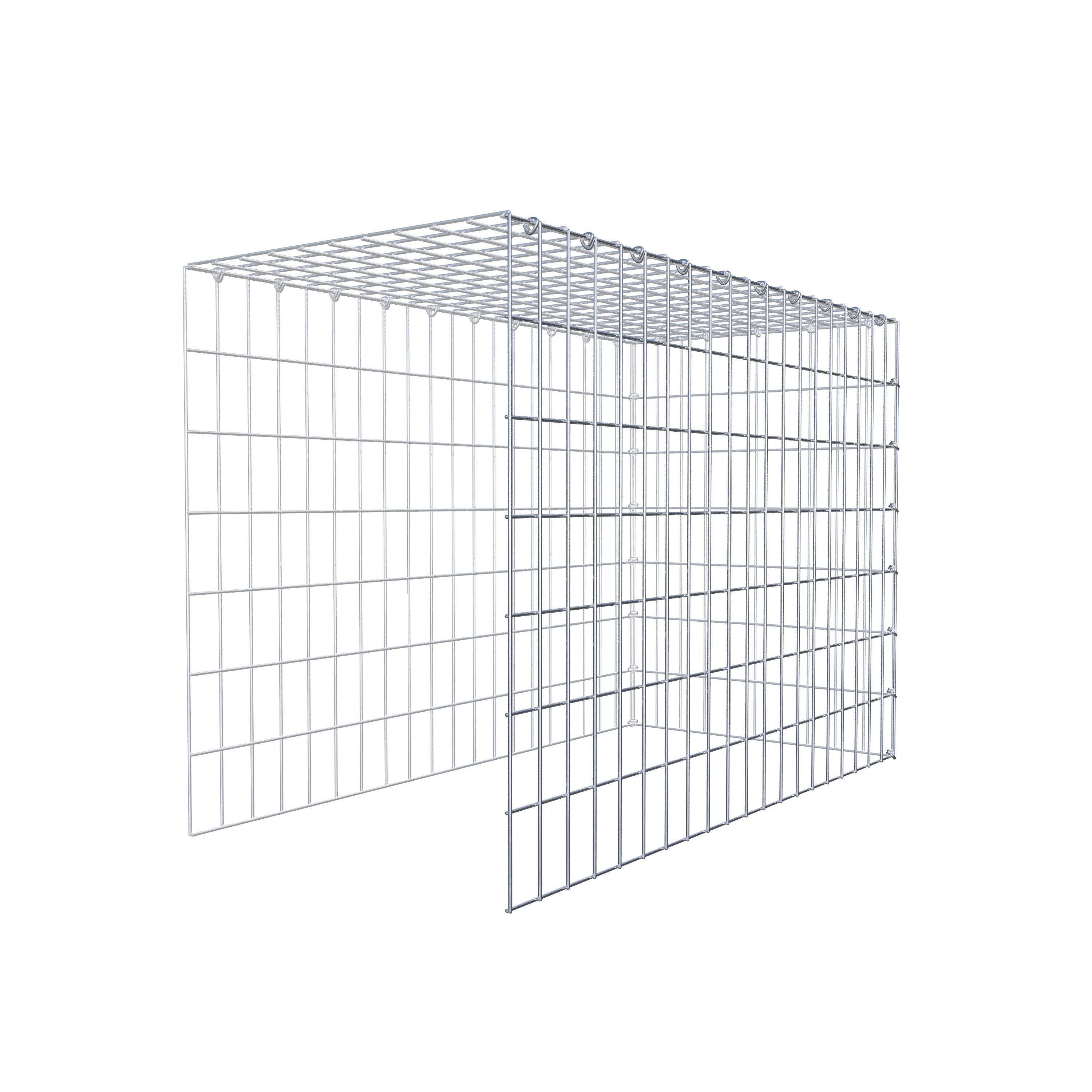 Mounted gabion type 4 100 cm x 70 cm x 50 cm (L x H x D), mesh size 5 cm x 10 cm, C-ring