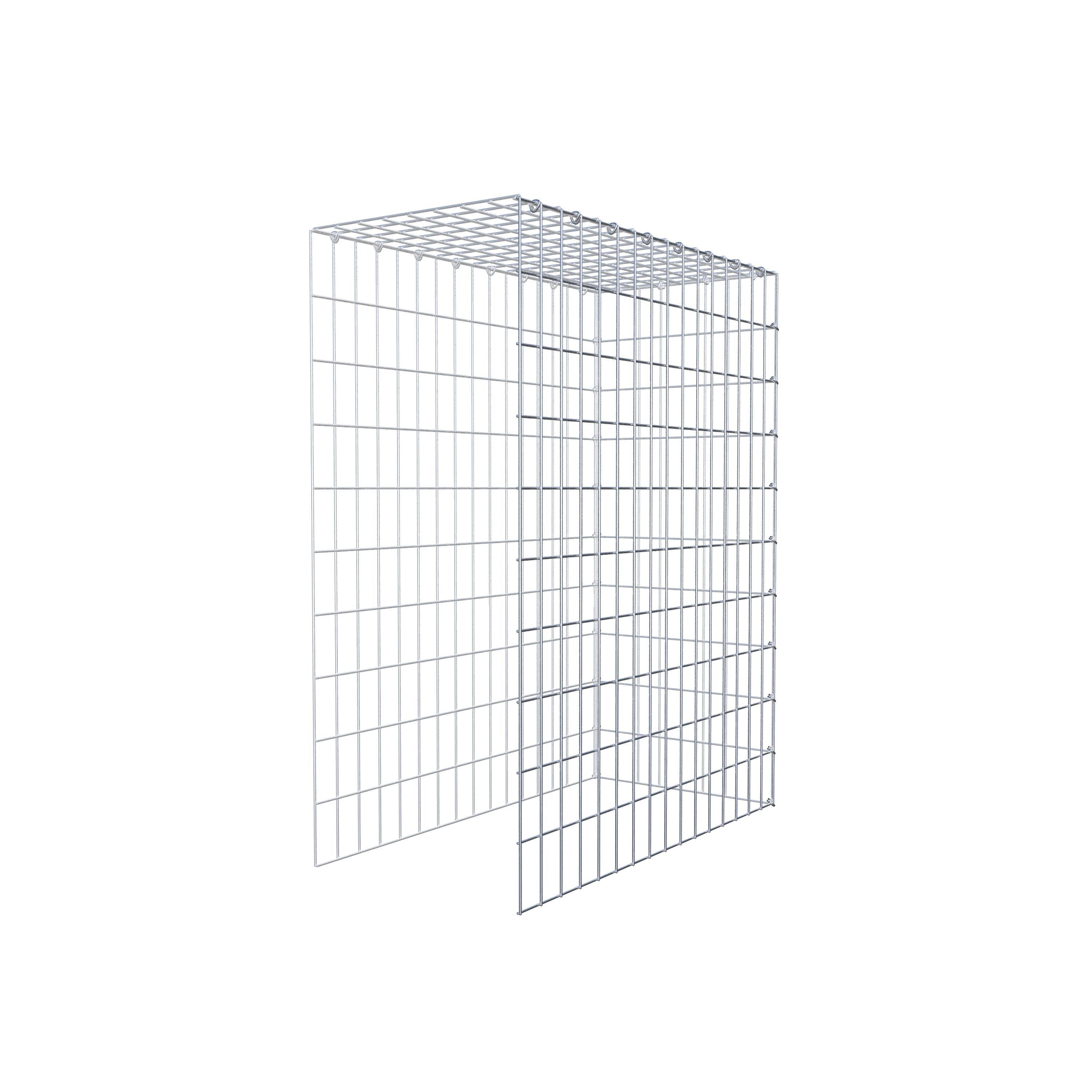 Typ 4 påbyggnadsgabion 100 cm x 80 cm x 40 cm (L x H x D), maskstorlek 5 cm x 10 cm, C-ring