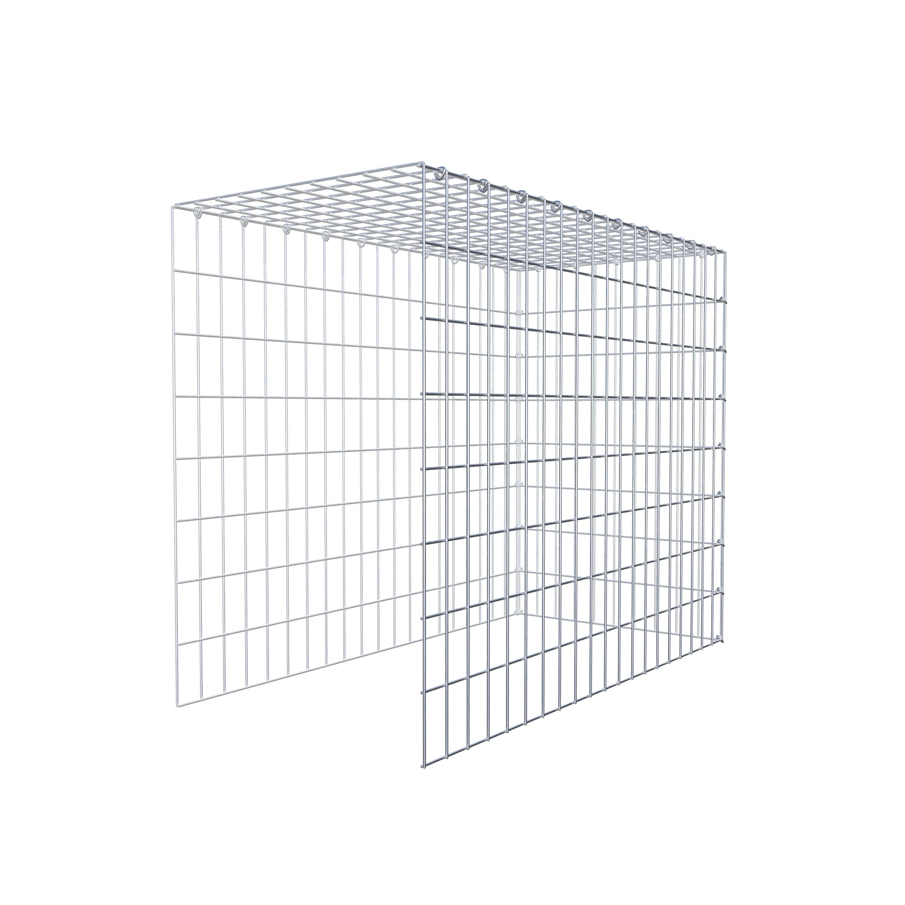 Monteret gabion type 4 100 cm x 80 cm x 50 cm (L x H x D), maskestørrelse 5 cm x 10 cm, C-ring