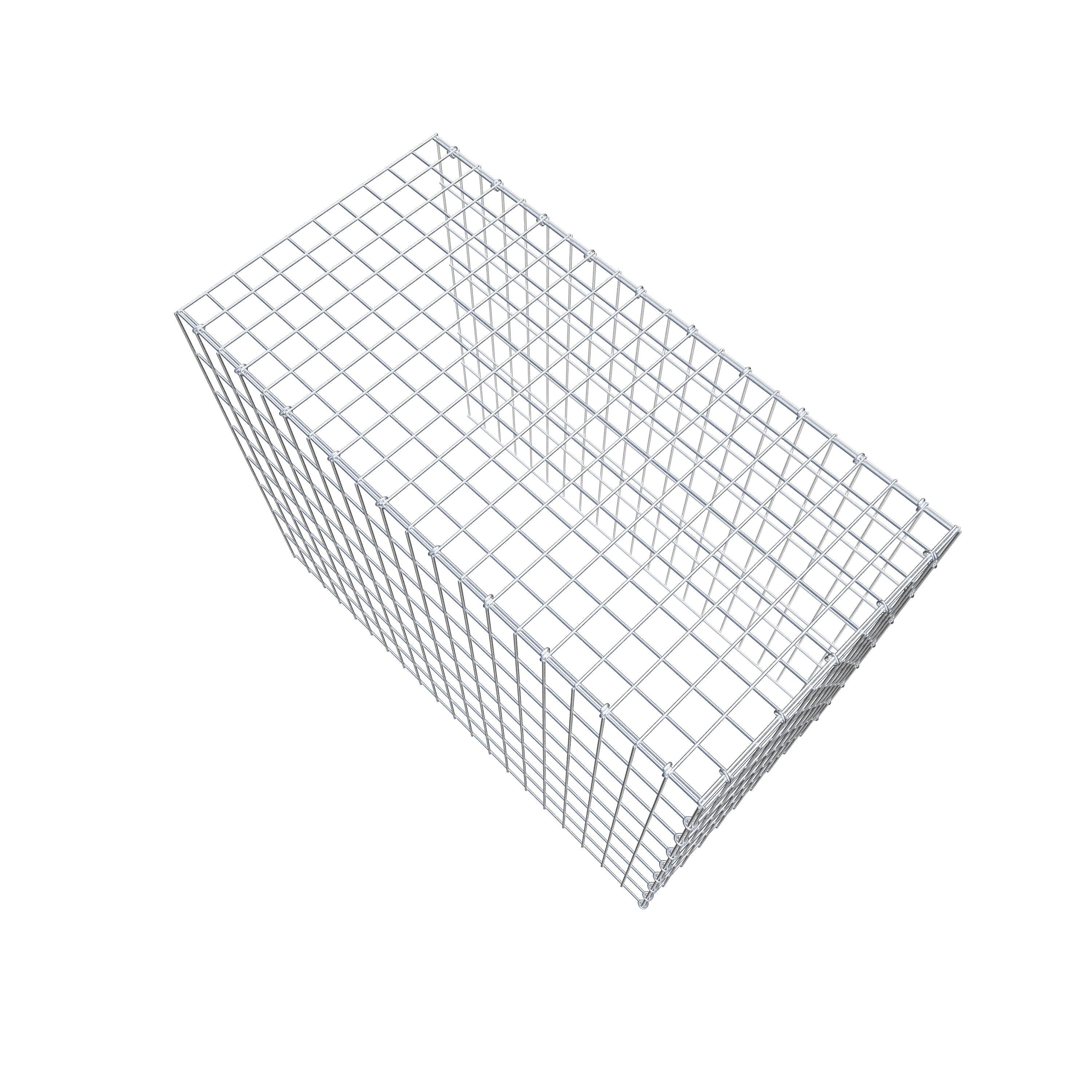 Monteret gabion type 4 100 cm x 80 cm x 50 cm (L x H x D), maskestørrelse 5 cm x 10 cm, C-ring