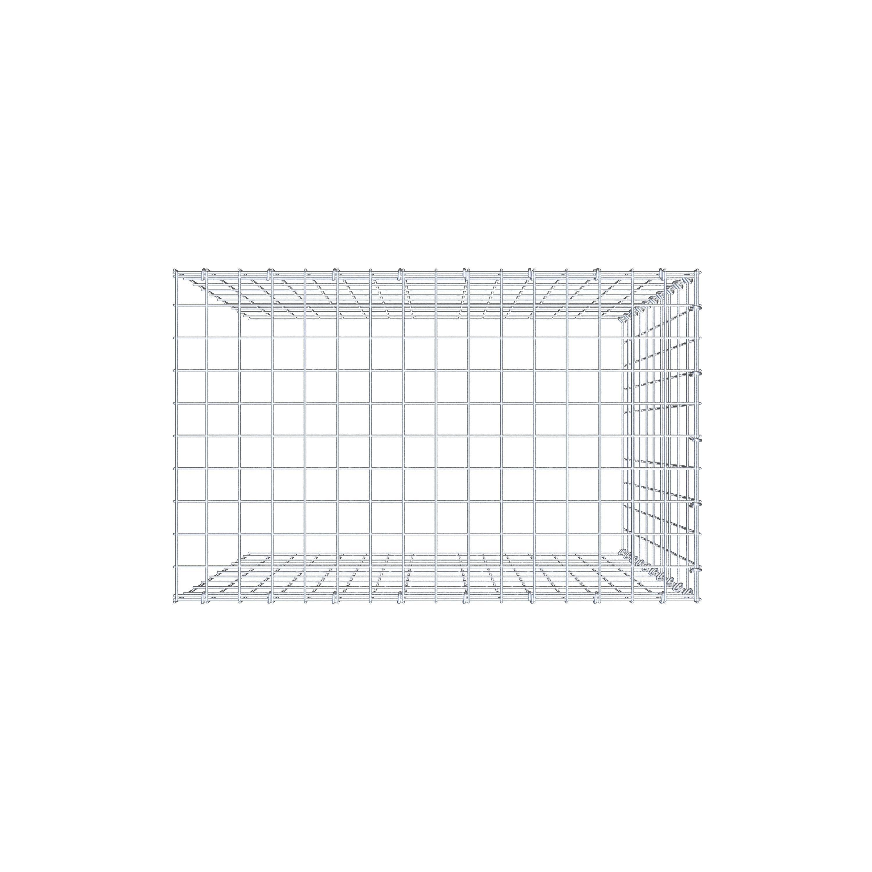 Monteret gabion type 4 100 cm x 80 cm x 50 cm (L x H x D), maskestørrelse 5 cm x 10 cm, C-ring