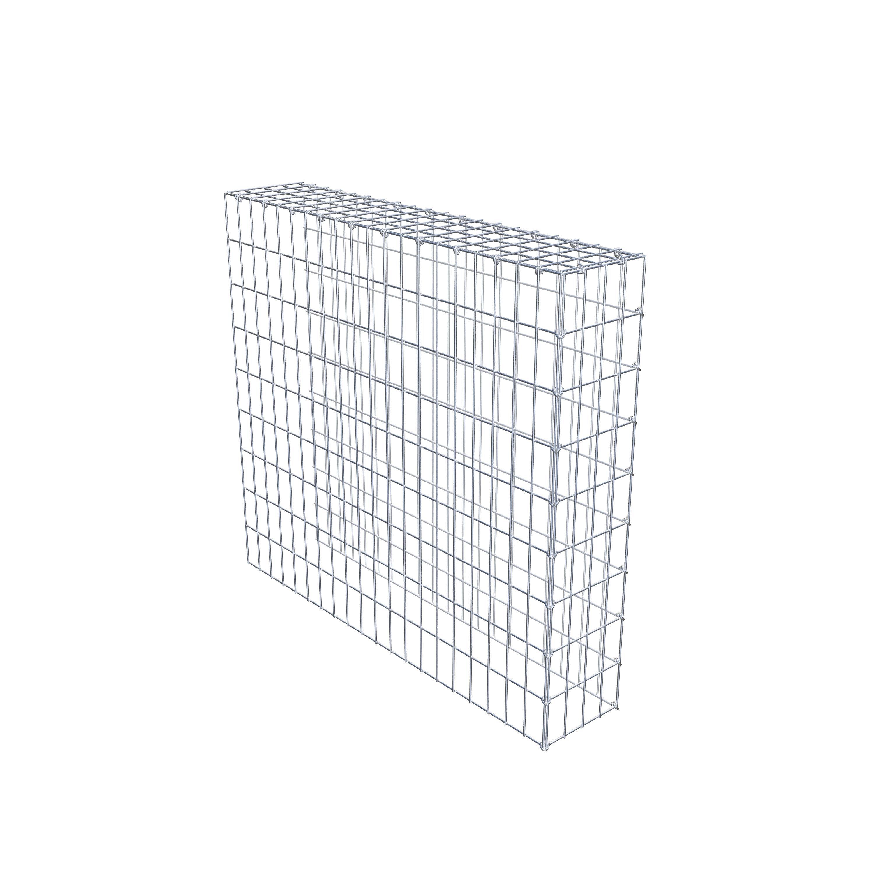 Monteret gabion type 4 100 cm x 90 cm x 20 cm (L x H x D), maskestørrelse 5 cm x 10 cm, C-ring