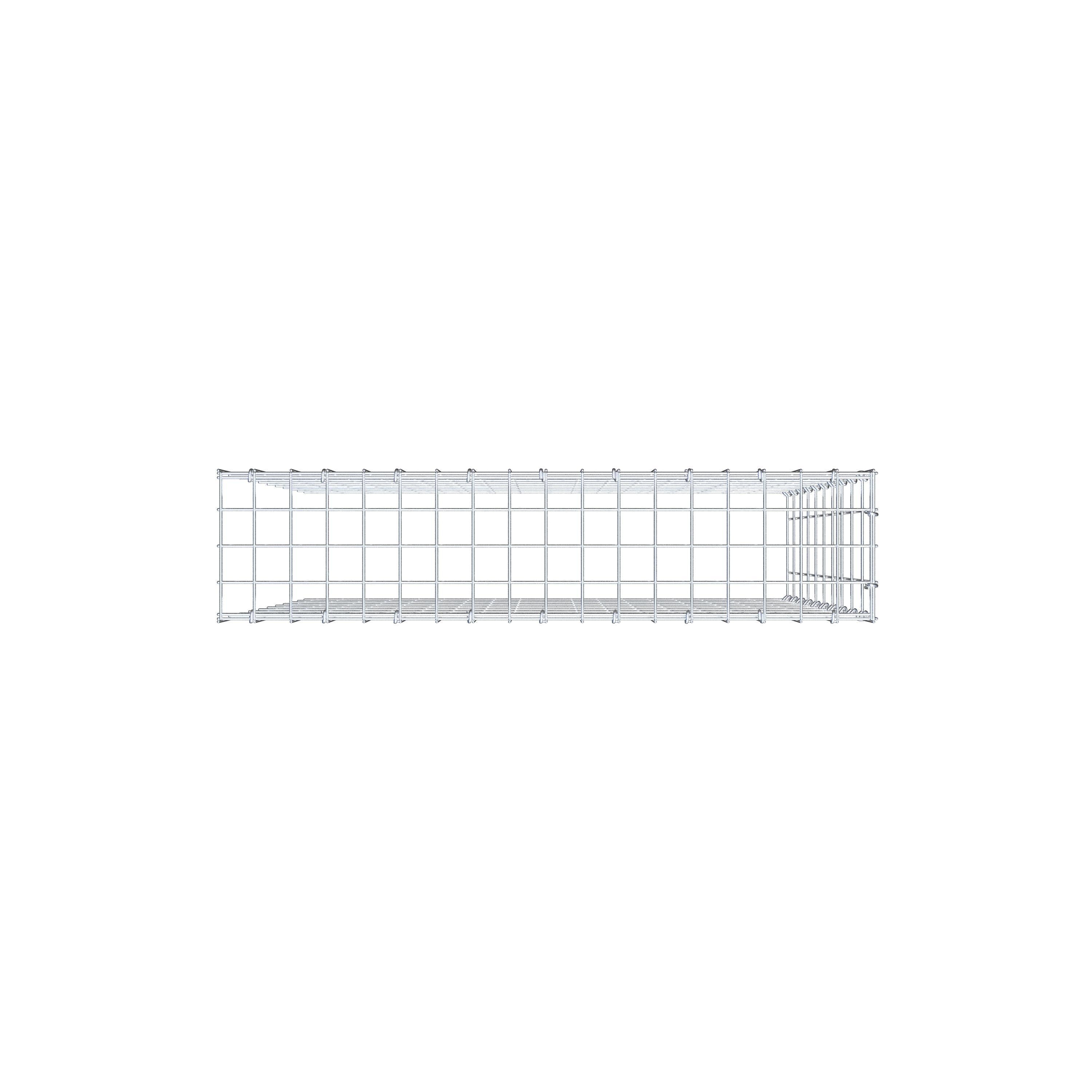 Monteret gabion type 4 100 cm x 90 cm x 20 cm (L x H x D), maskestørrelse 5 cm x 10 cm, C-ring