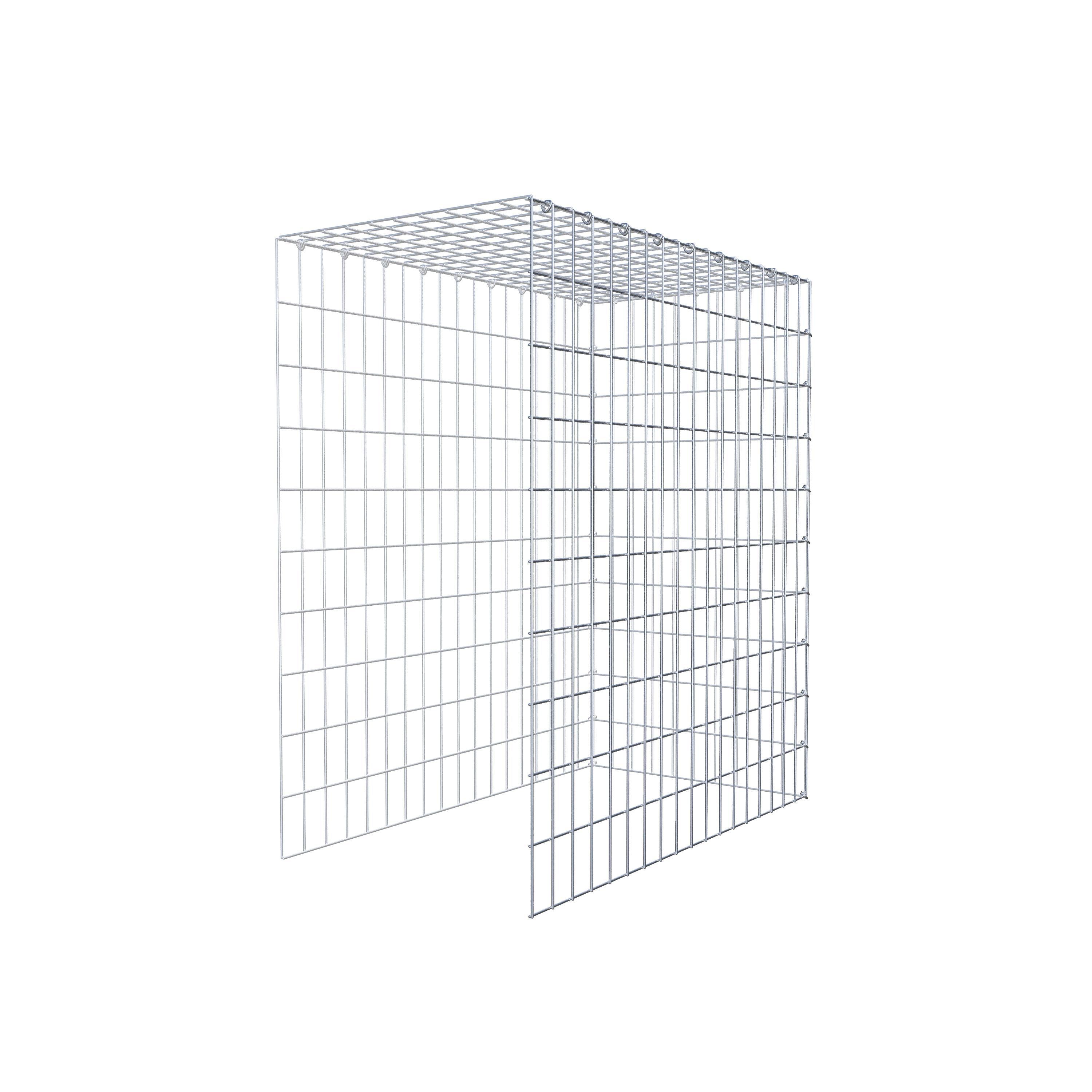 Mounted gabion type 4 100 cm x 90 cm x 50 cm (L x H x D), mesh size 5 cm x 10 cm, C-ring