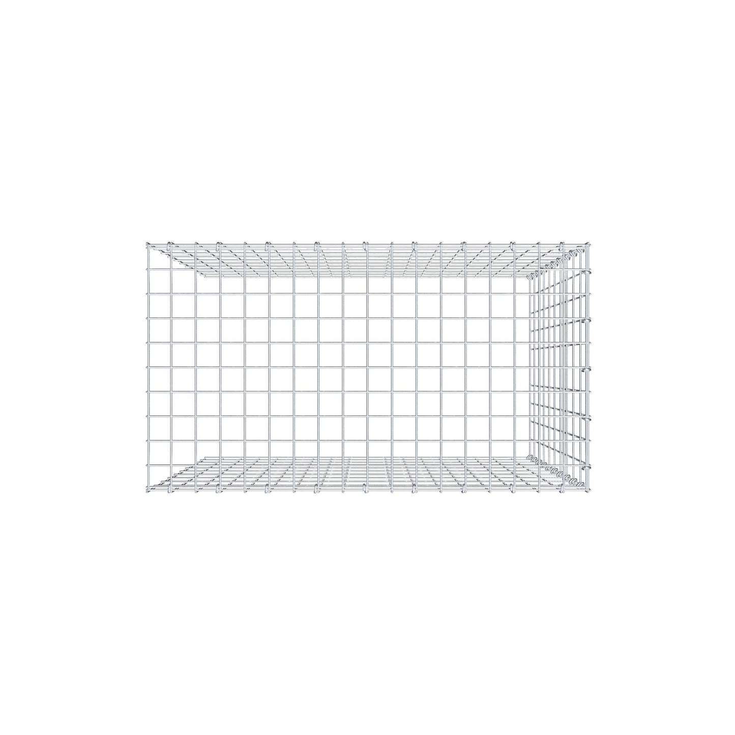 Monteret gabion type 4 100 cm x 90 cm x 50 cm (L x H x D), maskestørrelse 5 cm x 10 cm, C-ring