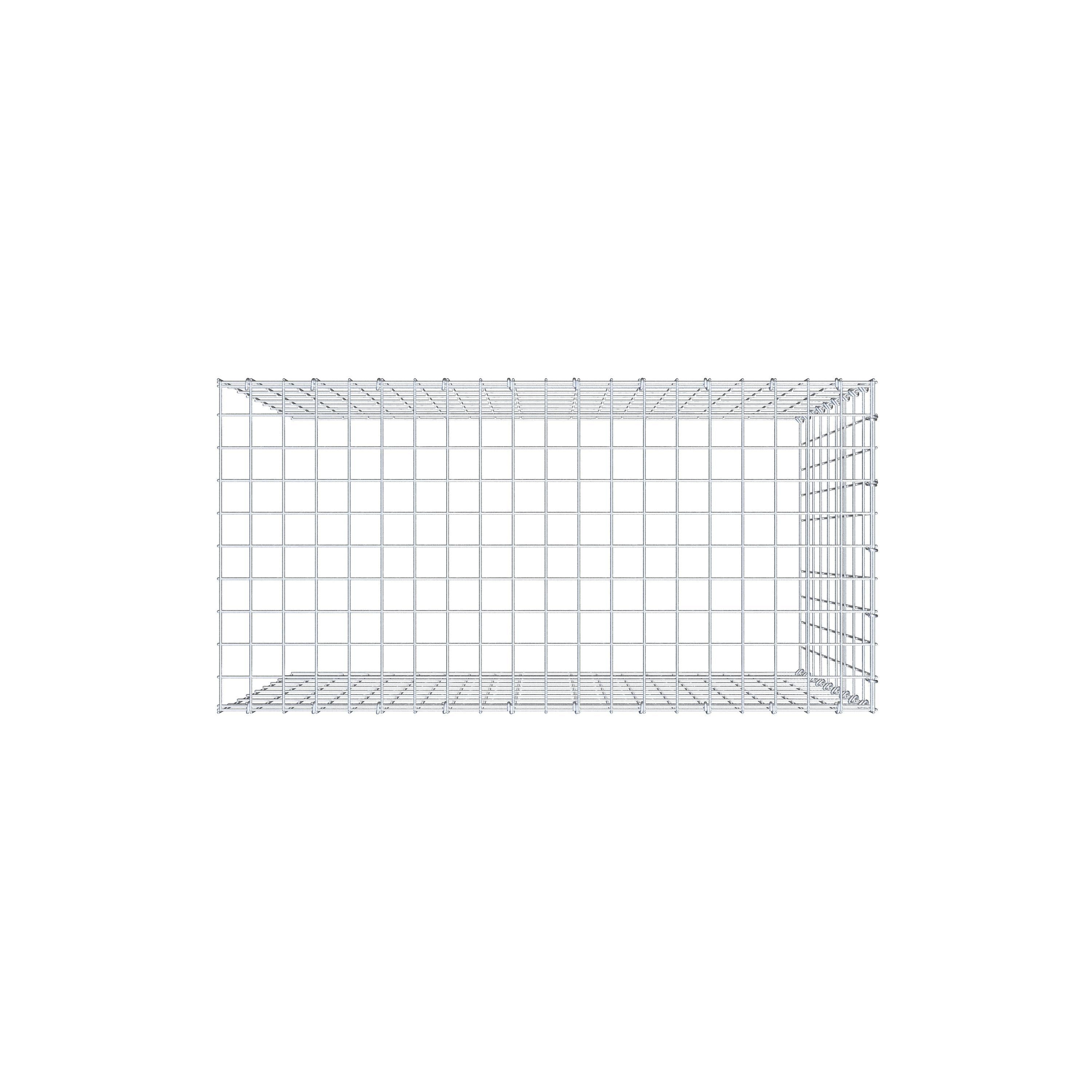 Extra gabion typ 4 100 cm x 90 cm x 50 cm (L x H x D), maskstorlek 5 cm x 10 cm, C-ring