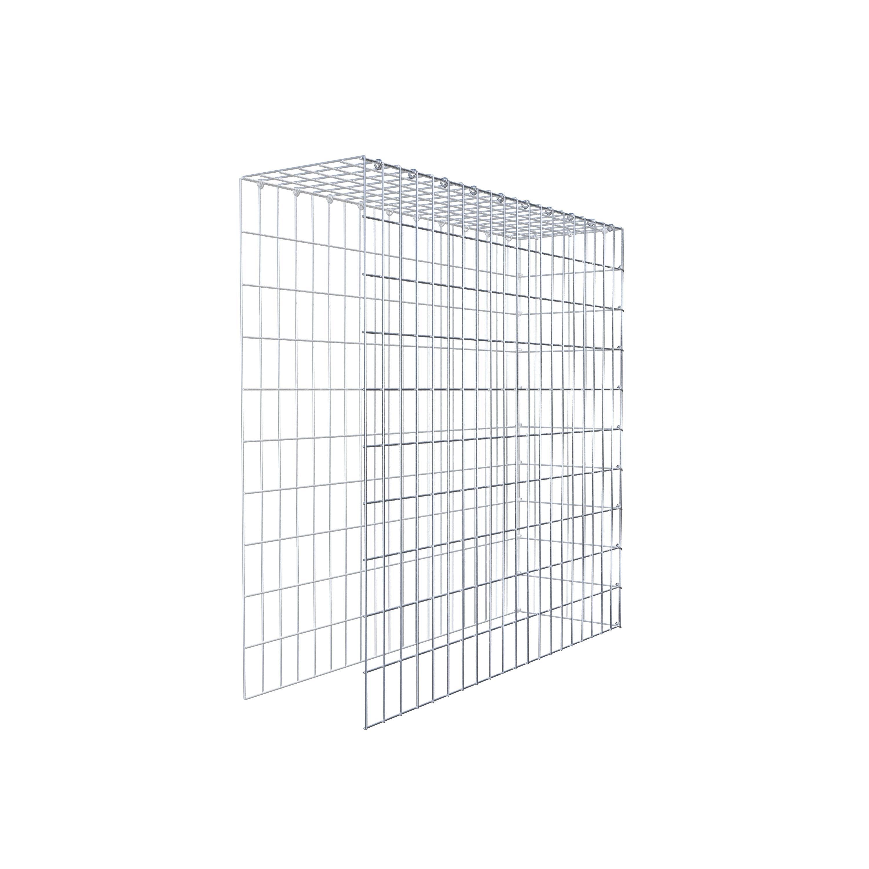 Mounted gabion type 4 100 cm x 100 cm x 30 cm (L x H x D), mesh size 5 cm x 10 cm, C-ring