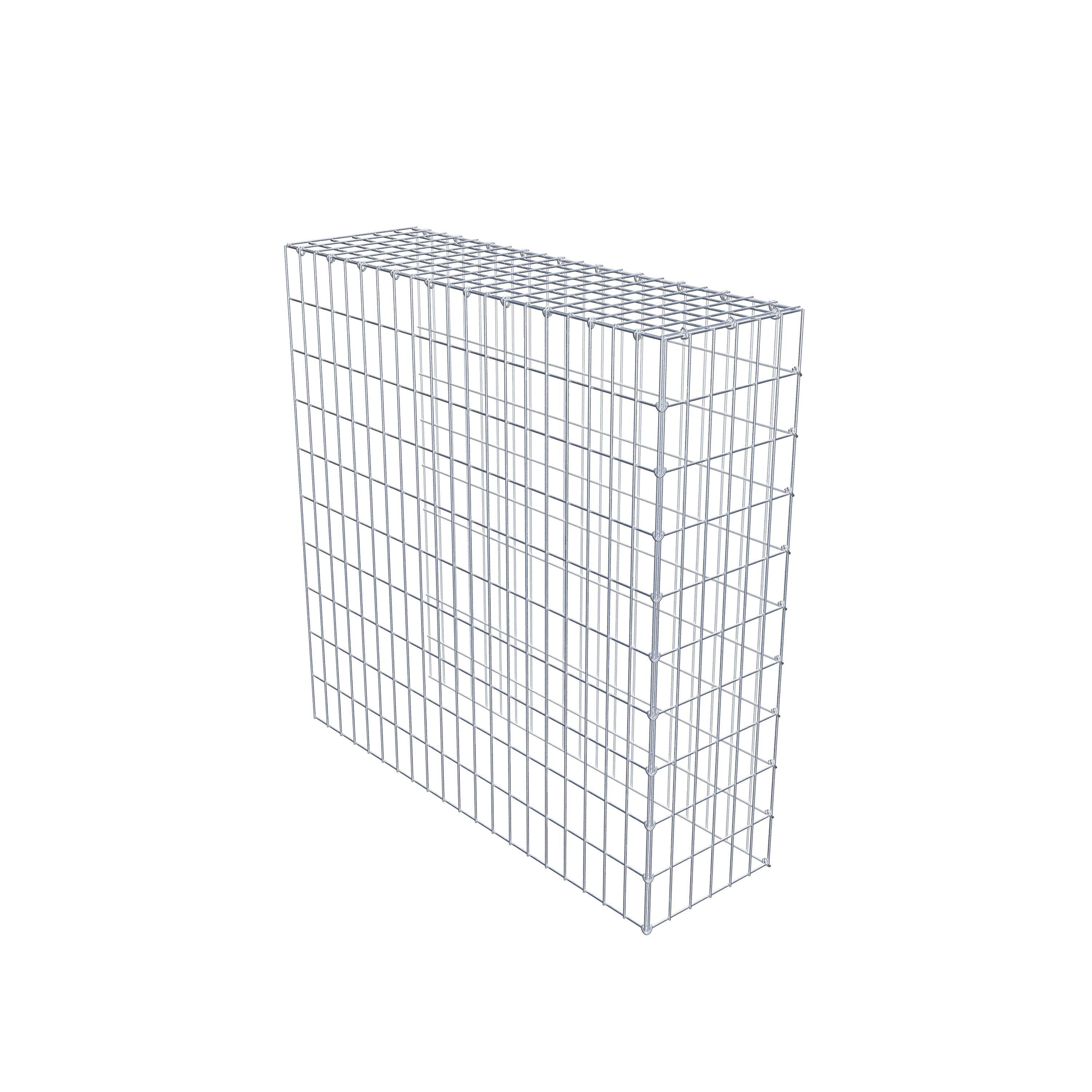 Mounted gabion type 4 100 cm x 100 cm x 30 cm (L x H x D), mesh size 5 cm x 10 cm, C-ring