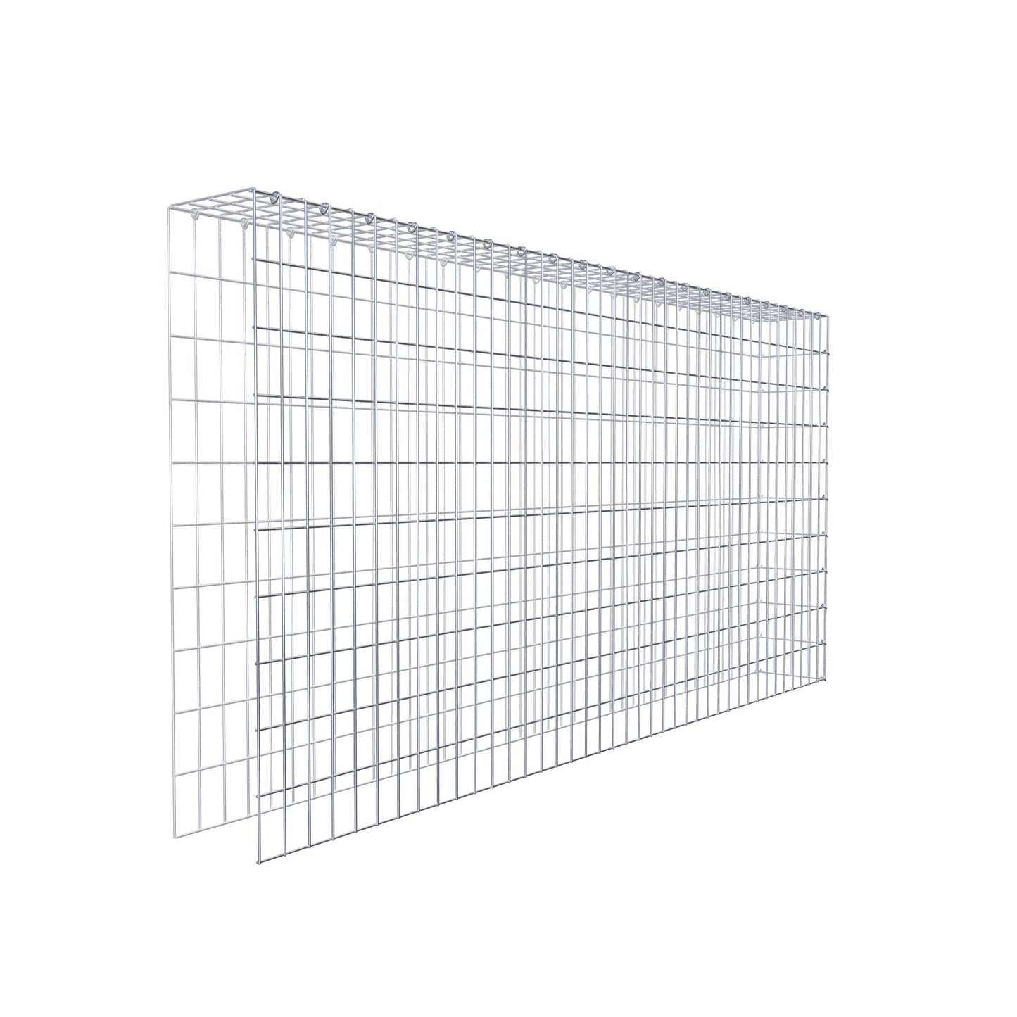 Monteret gabion type 4 200 cm x 100 cm x 20 cm (L x H x D), maskestørrelse 5 cm x 10 cm, C-ring