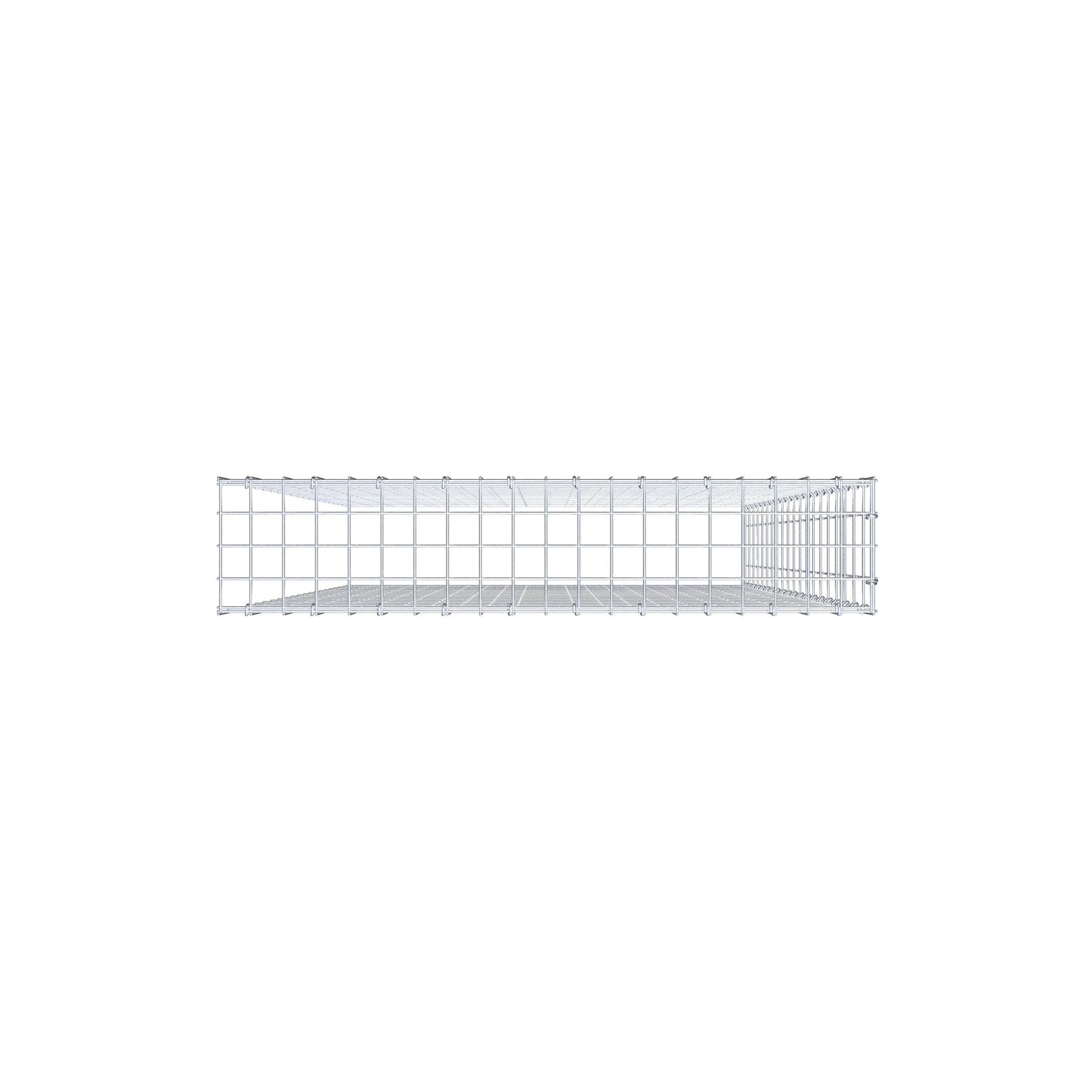Monteret gabion type 4 200 cm x 100 cm x 20 cm (L x H x D), maskestørrelse 5 cm x 10 cm, C-ring
