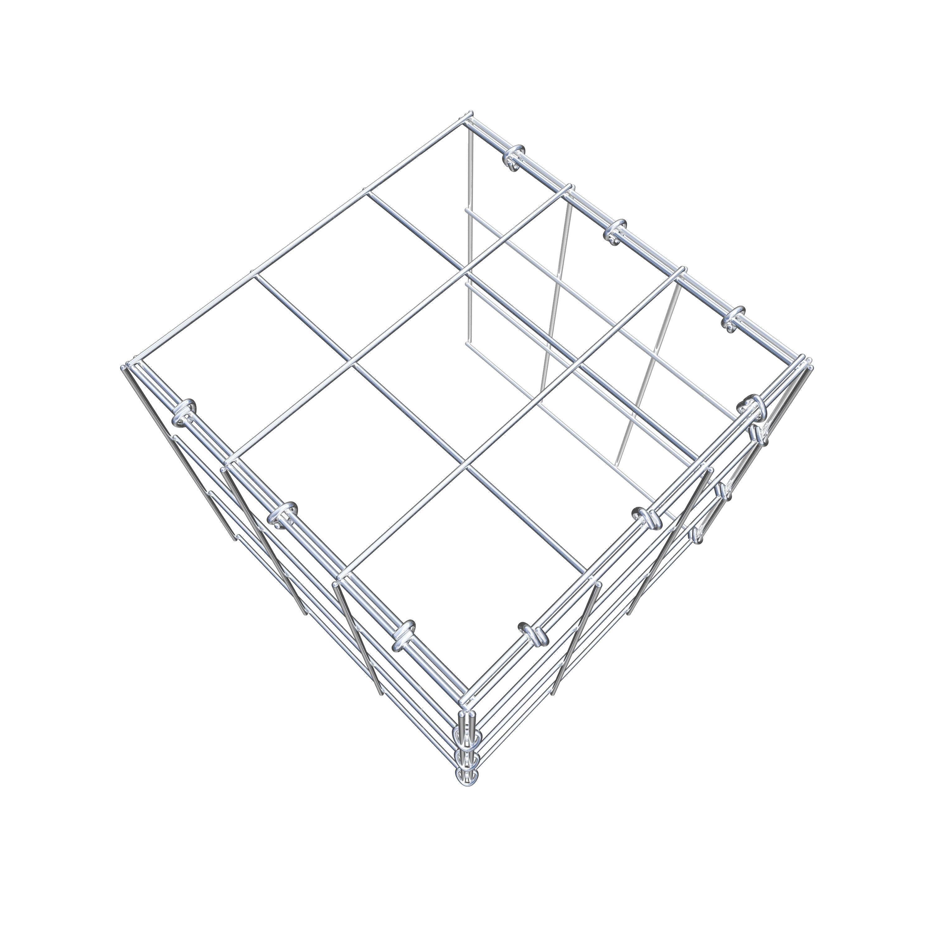 Opbouw schanskorf type 4 30 cm x 30 cm x 30 cm (L x H x D), maaswijdte 10 cm x 10 cm, C-ring