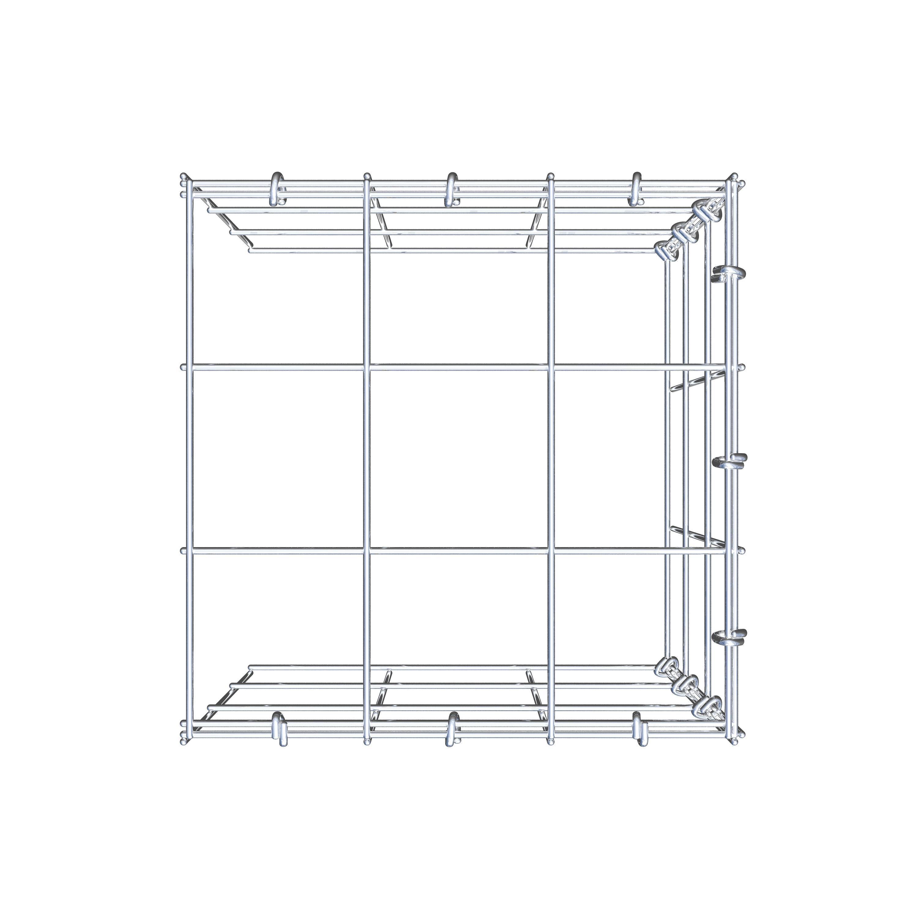 Opbouw schanskorf type 4 30 cm x 30 cm x 30 cm (L x H x D), maaswijdte 10 cm x 10 cm, C-ring