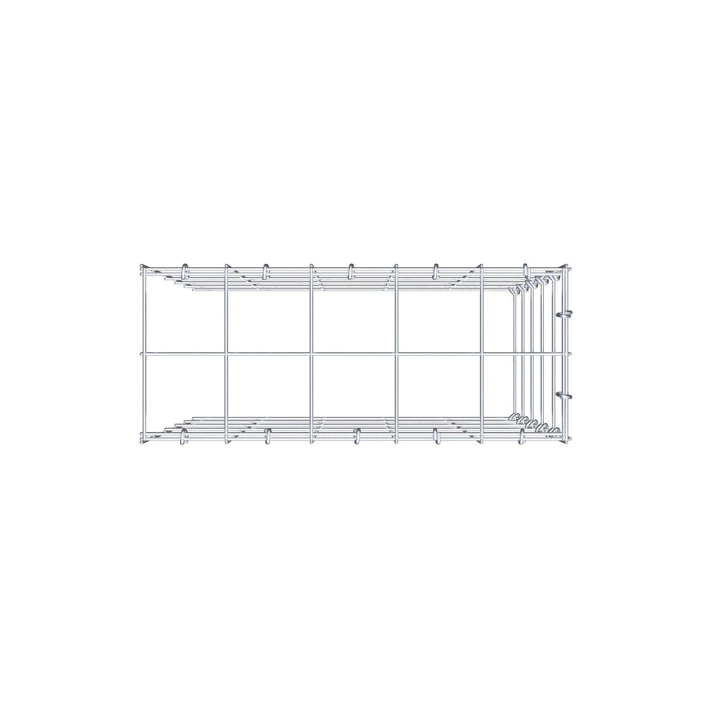 Gabião tipo 4 50 cm x 50 cm x 20 cm (C x A x P), malhagem 10 cm x 10 cm, anel C