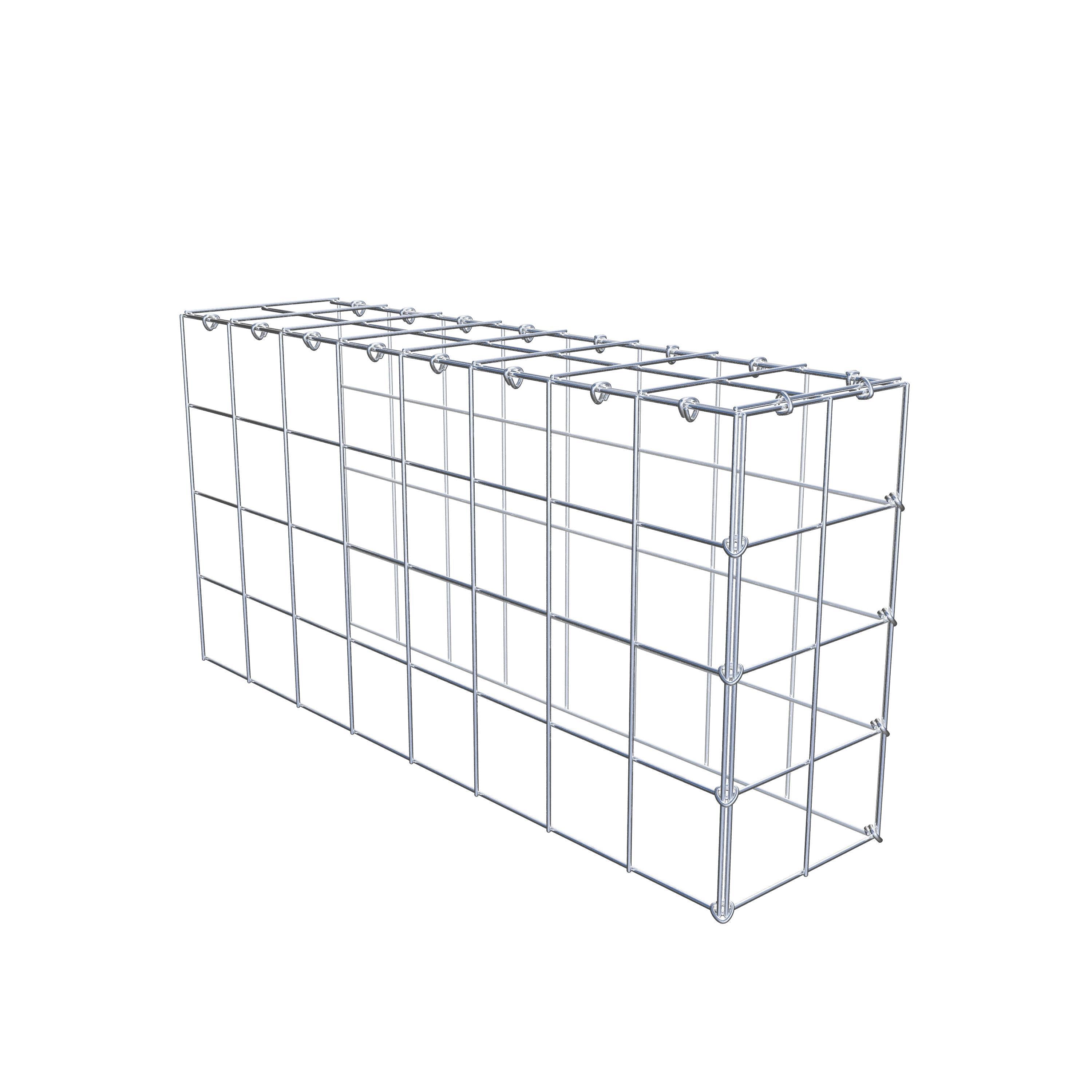 Mounted gabion type 4 80 cm x 40 cm x 20 cm (L x H x D), mesh size 10 cm x 10 cm, C-ring