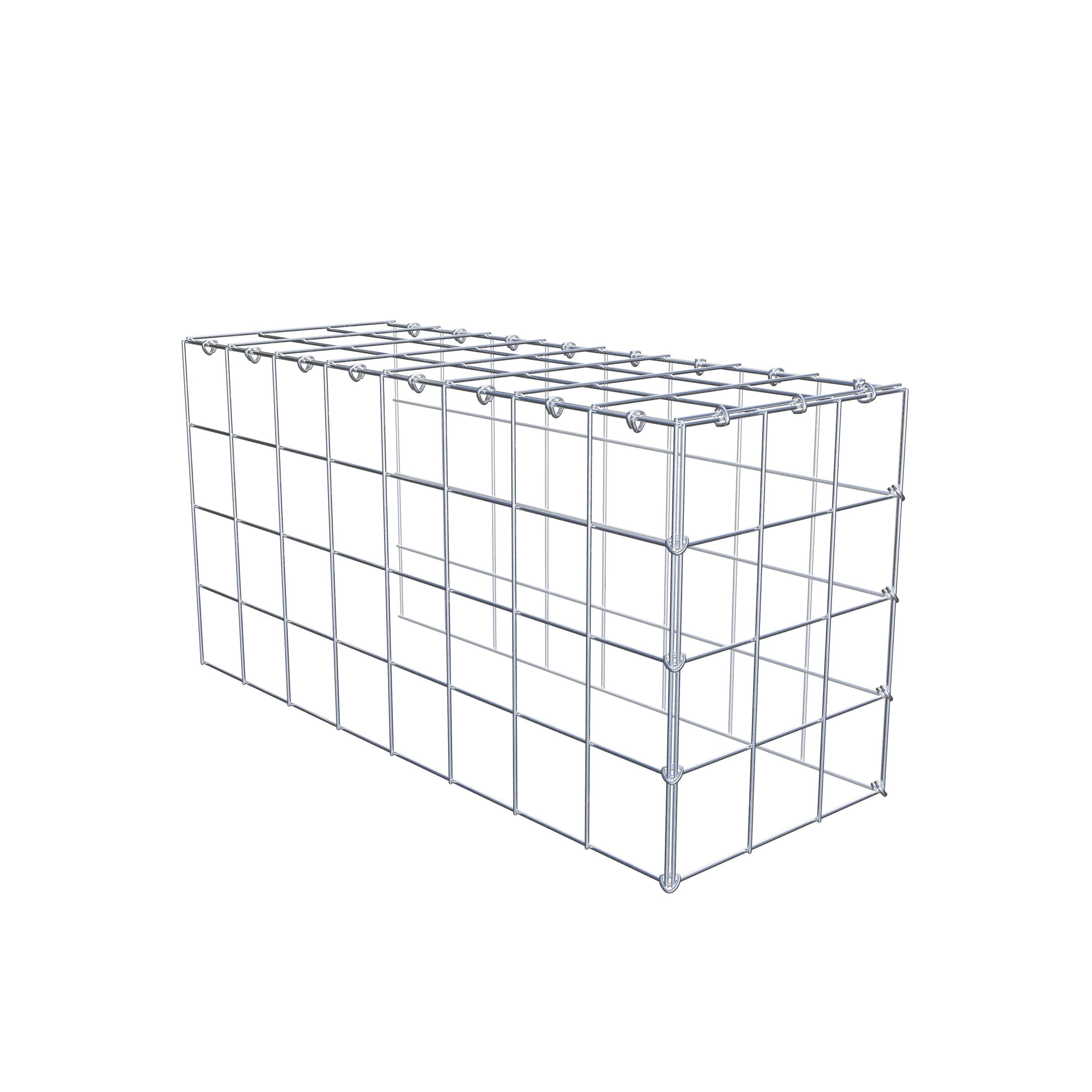 Mounted gabion type 4 80 cm x 40 cm x 30 cm (L x H x D), mesh size 10 cm x 10 cm, C-ring