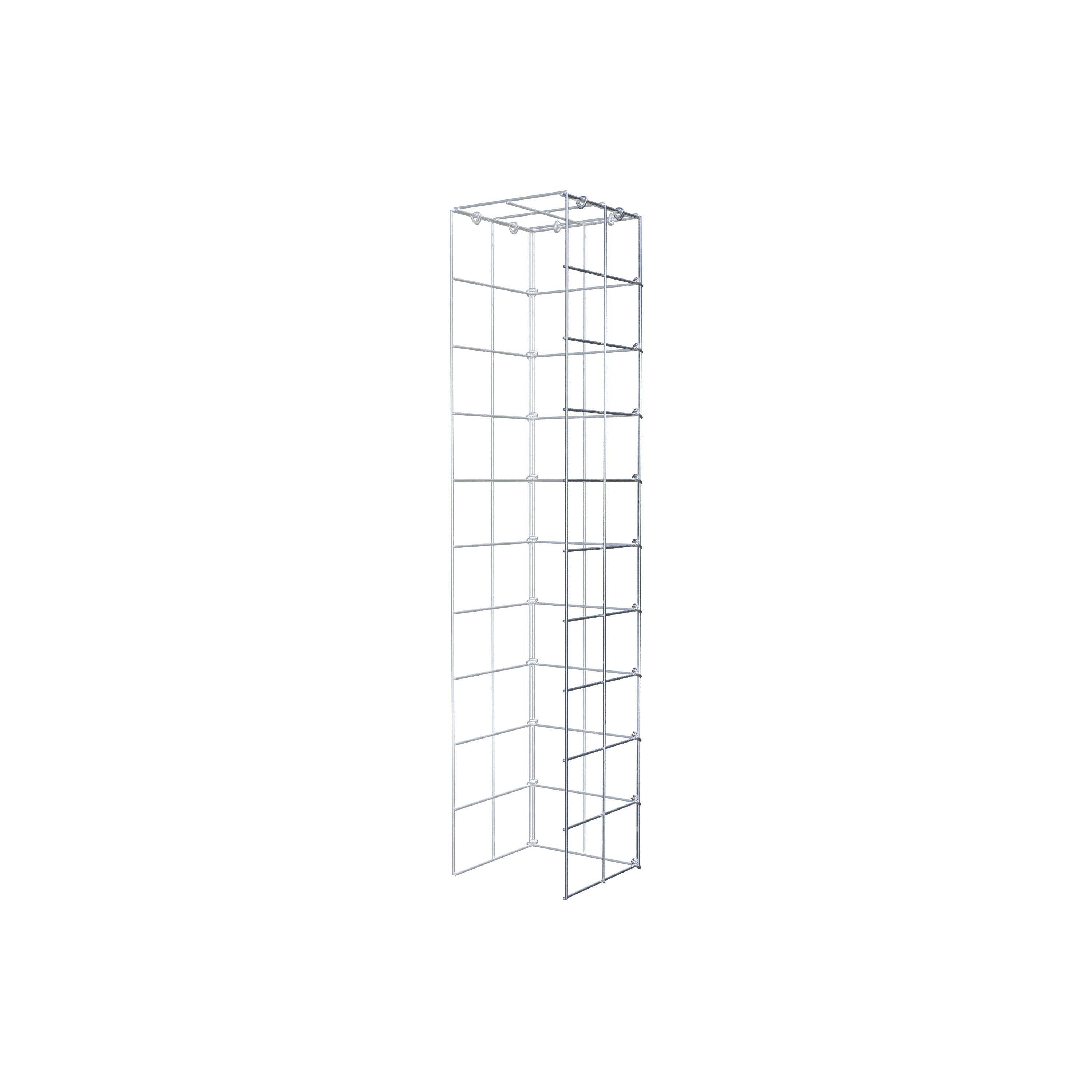 Typ 4 påbyggnadsgabion 100 cm x 20 cm x 20 cm (L x H x D), maskstorlek 10 cm x 10 cm, C-ring