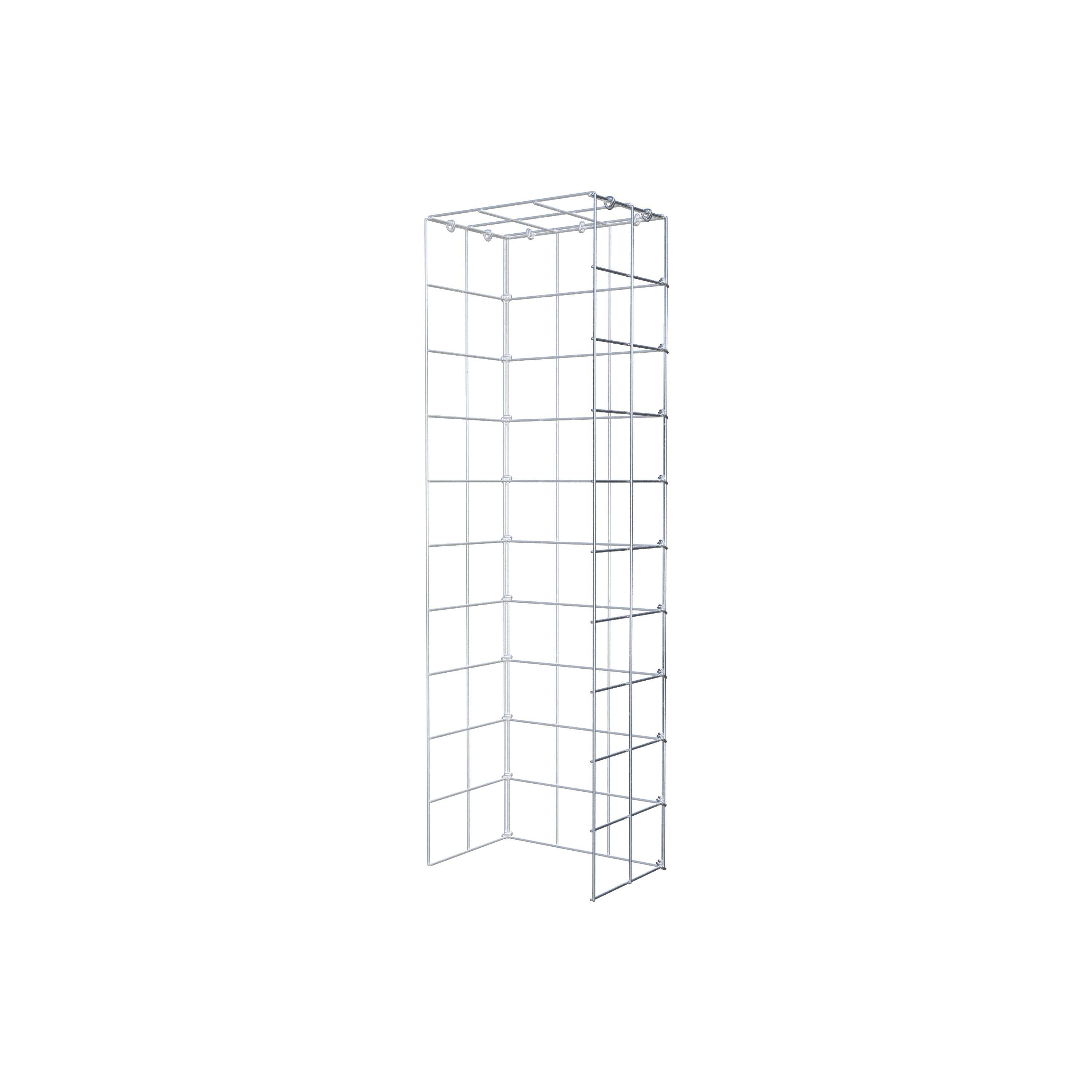 Typ 4 påbyggnadsgabion 100 cm x 20 cm x 30 cm (L x H x D), maskstorlek 10 cm x 10 cm, C-ring