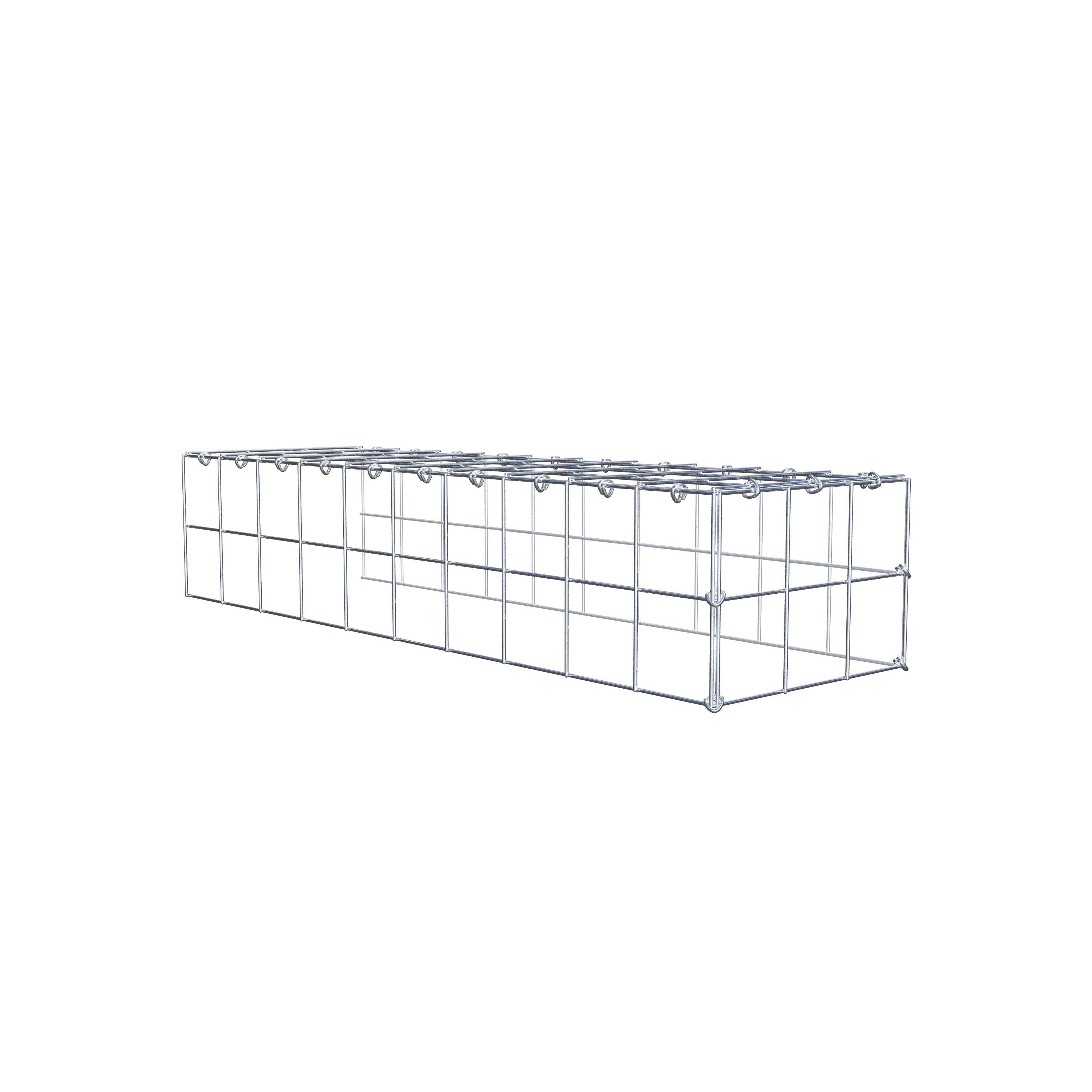 Typ 4 påbyggnadsgabion 100 cm x 20 cm x 30 cm (L x H x D), maskstorlek 10 cm x 10 cm, C-ring