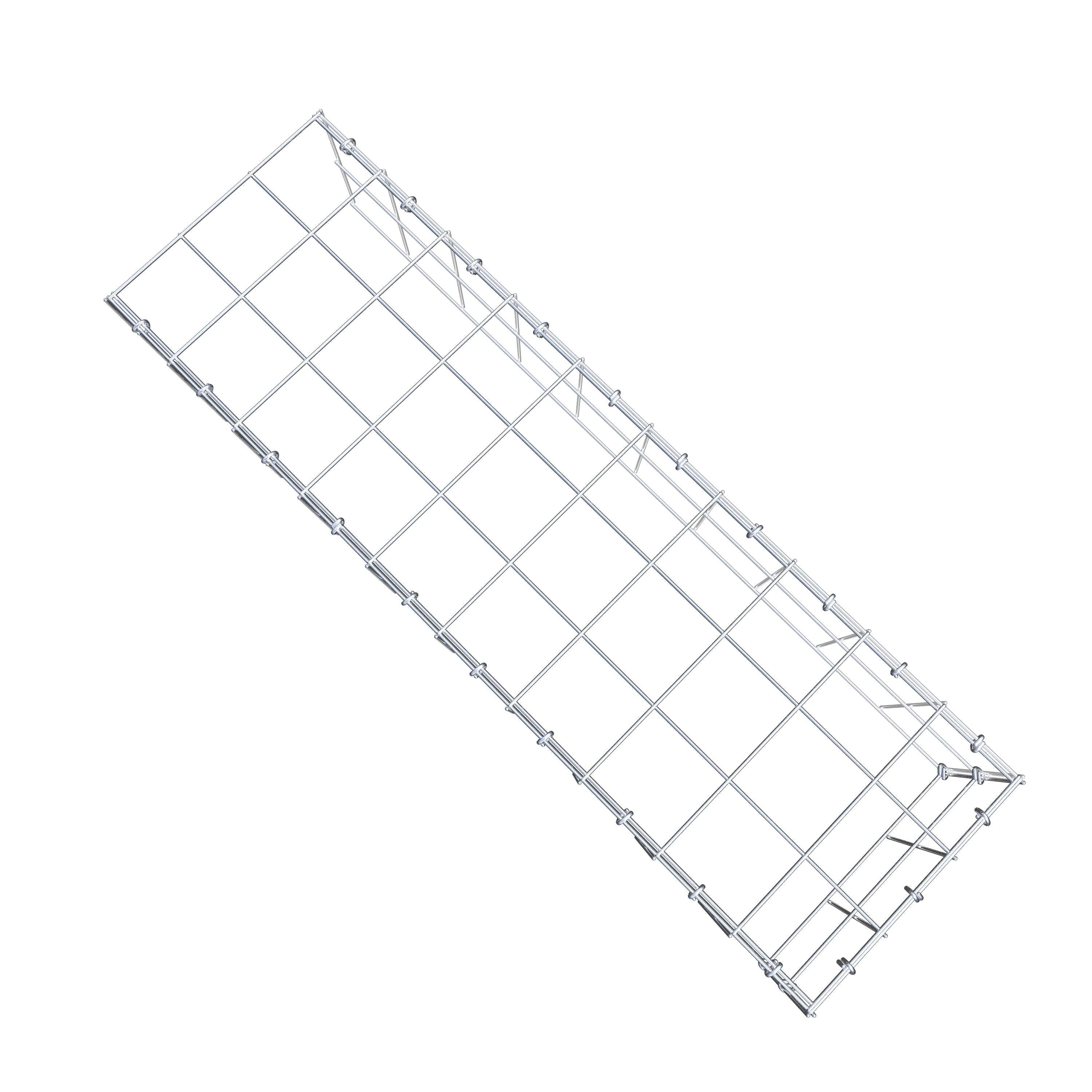 Typ 4 påbyggnadsgabion 100 cm x 20 cm x 30 cm (L x H x D), maskstorlek 10 cm x 10 cm, C-ring