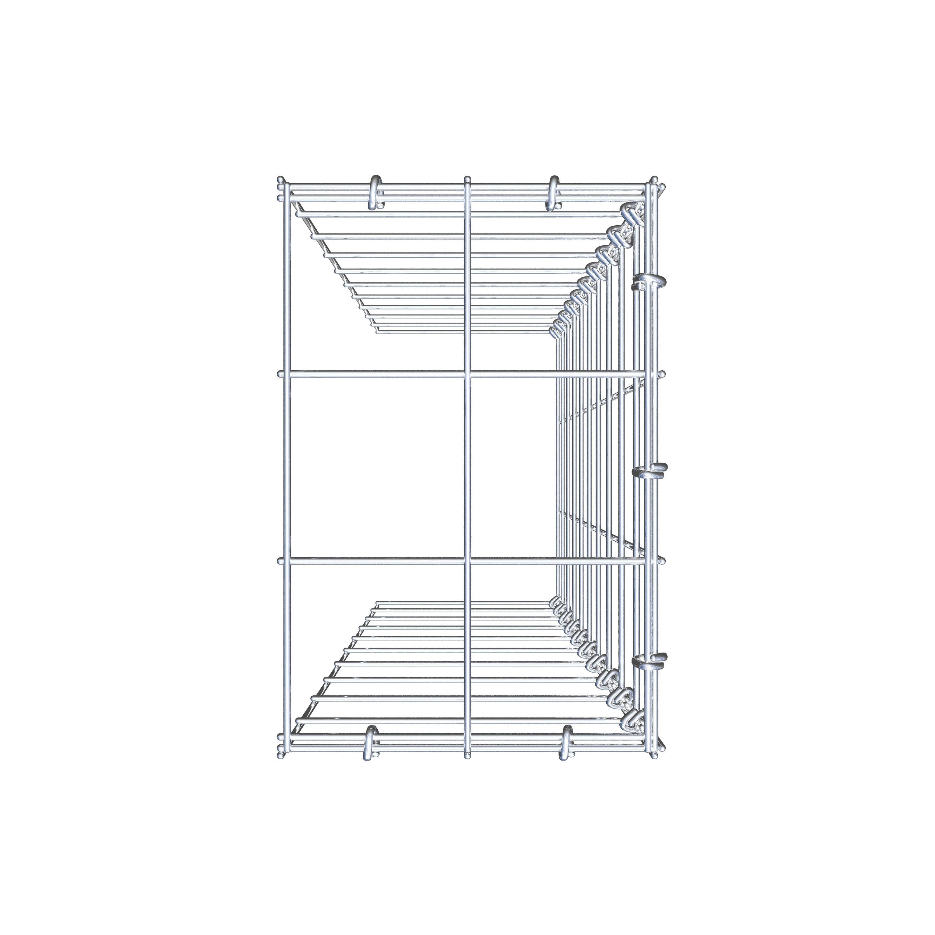 Typ 4 påbyggnadsgabion 100 cm x 20 cm x 30 cm (L x H x D), maskstorlek 10 cm x 10 cm, C-ring