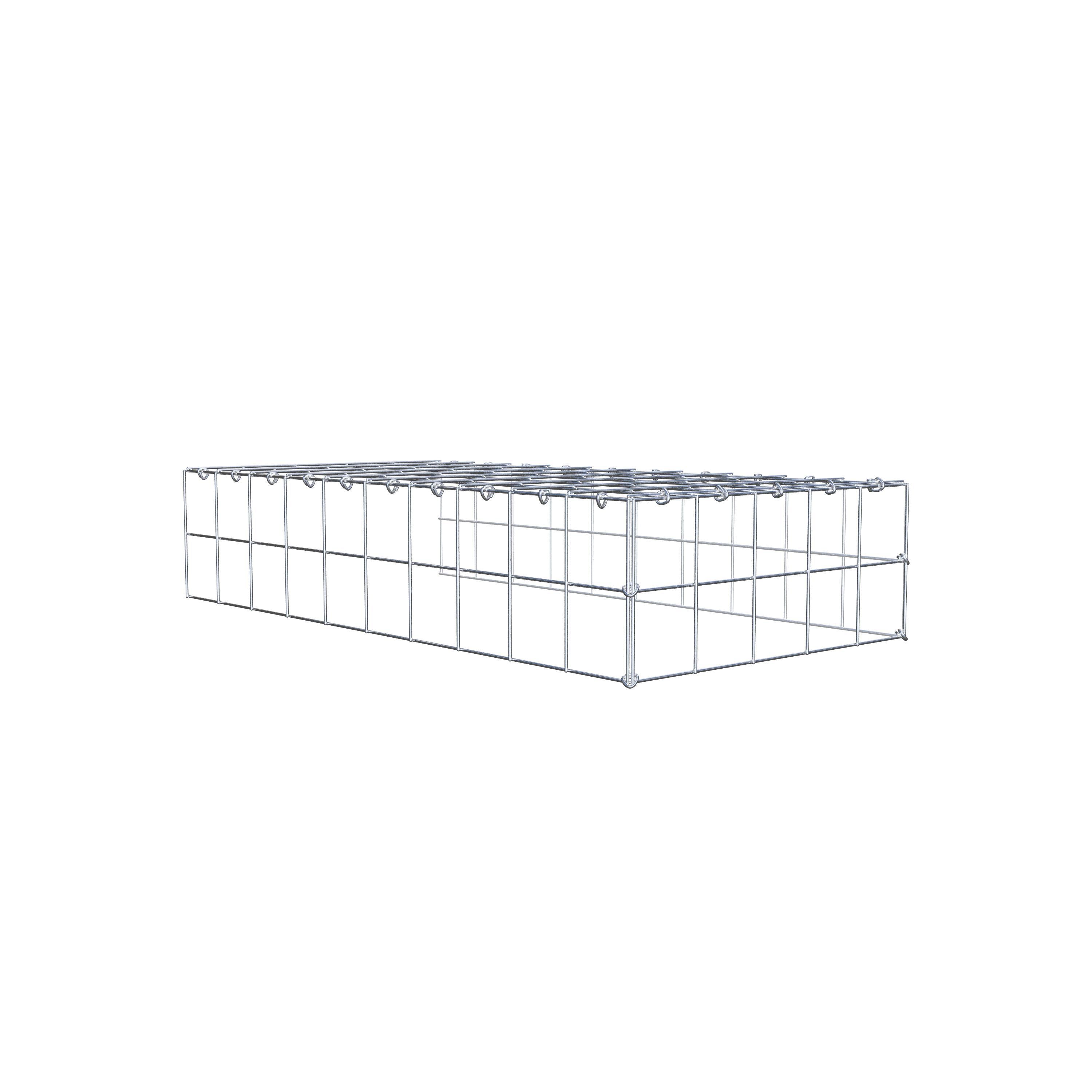 Monteret gabion type 4 100 cm x 20 cm x 50 cm (L x H x D), maskestørrelse 10 cm x 10 cm, C-ring