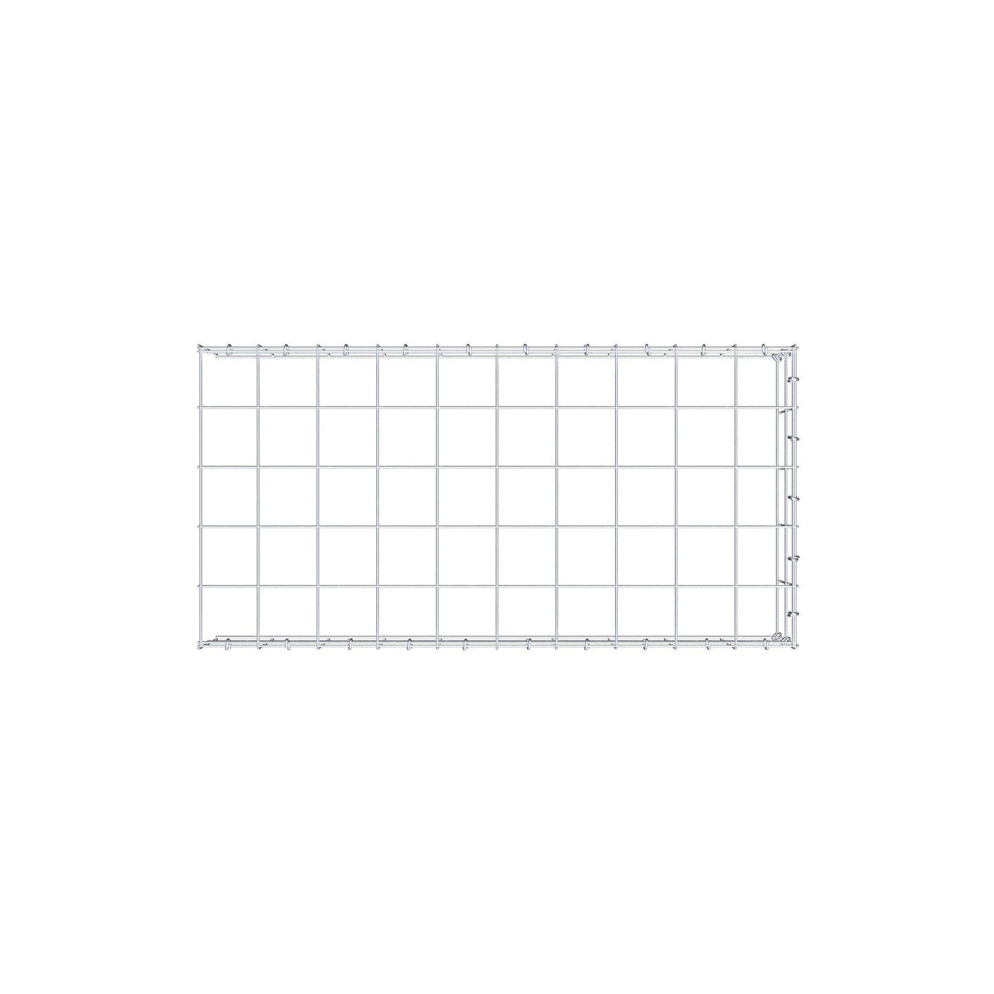 Monteret gabion type 4 100 cm x 20 cm x 50 cm (L x H x D), maskestørrelse 10 cm x 10 cm, C-ring