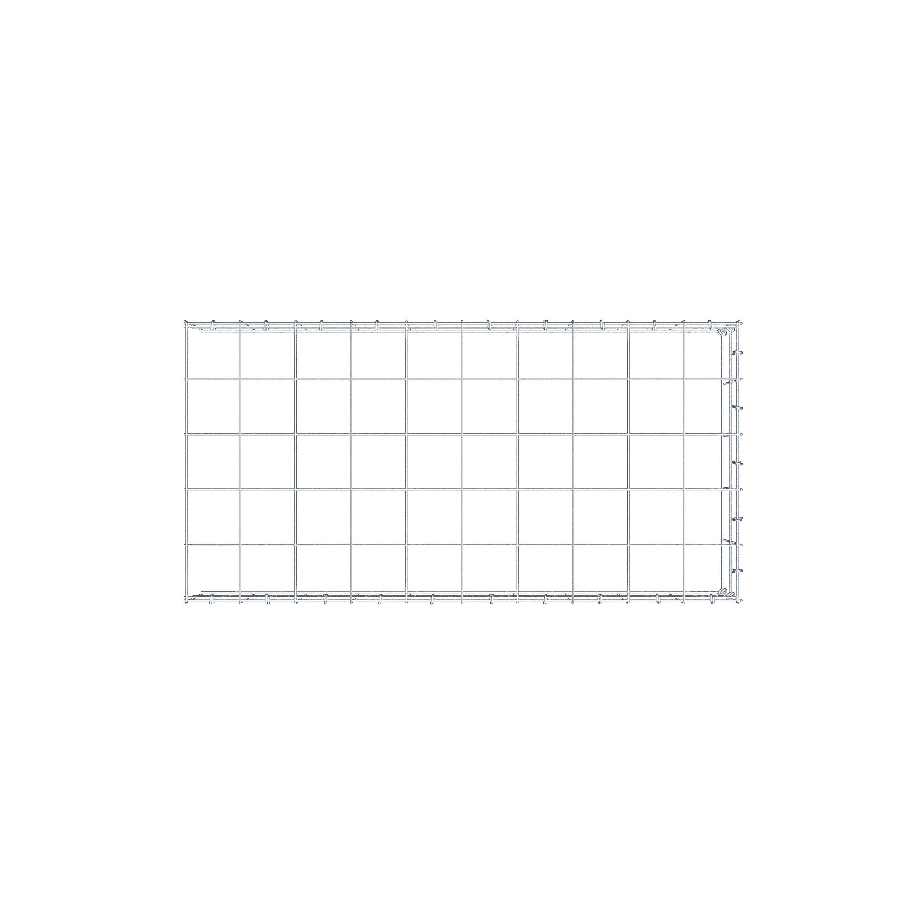 Mounted gabion type 4 100 cm x 20 cm x 50 cm (L x H x D), mesh size 10 cm x 10 cm, C-ring