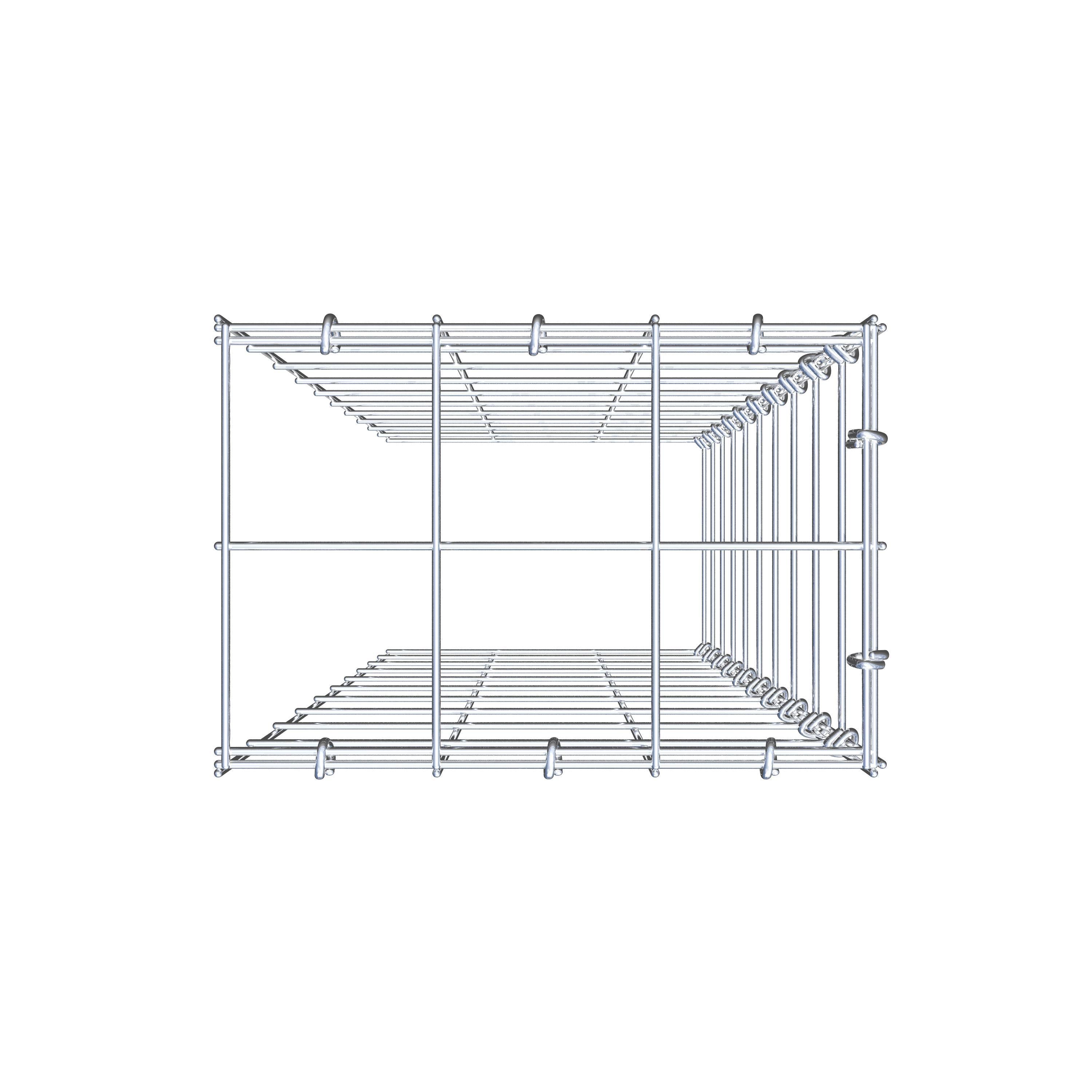 Fourche rapportée type 4 100 cm x 30 cm x 20 cm (L x H x P), maille 10 cm x 10 cm, anneau en C