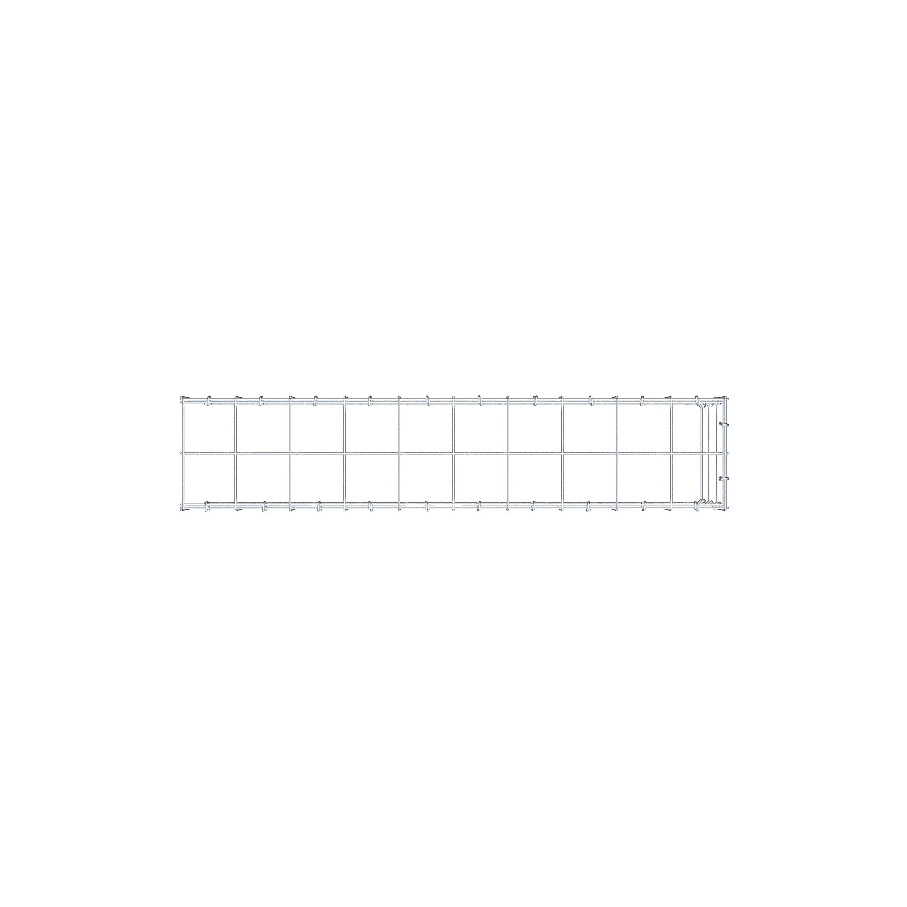 Gabião Tipo 4 100 cm x 30 cm x 20 cm (C x A x P), malhagem 10 cm x 10 cm, anel C