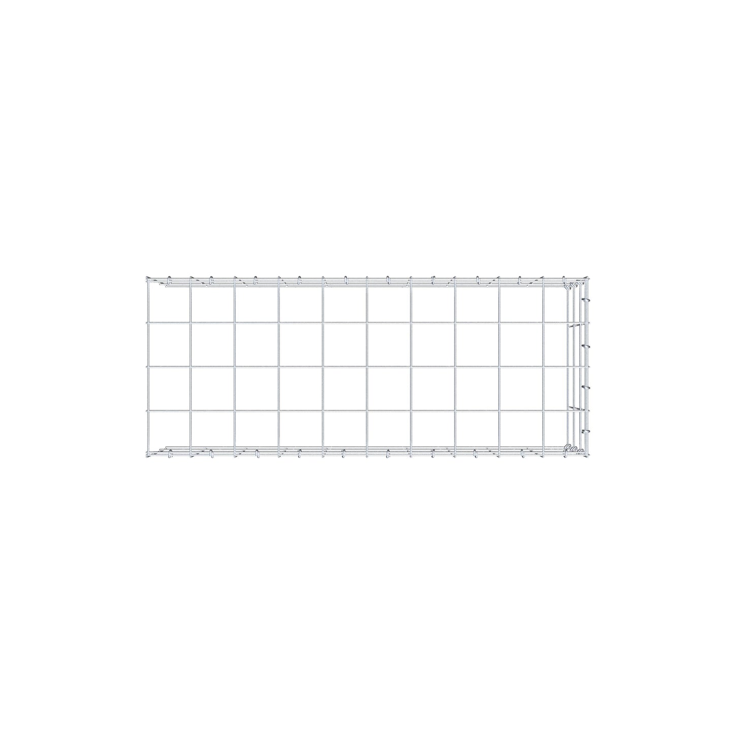 Monteret gabion type 4 100 cm x 30 cm x 40 cm (L x H x D), maskestørrelse 10 cm x 10 cm, C-ring