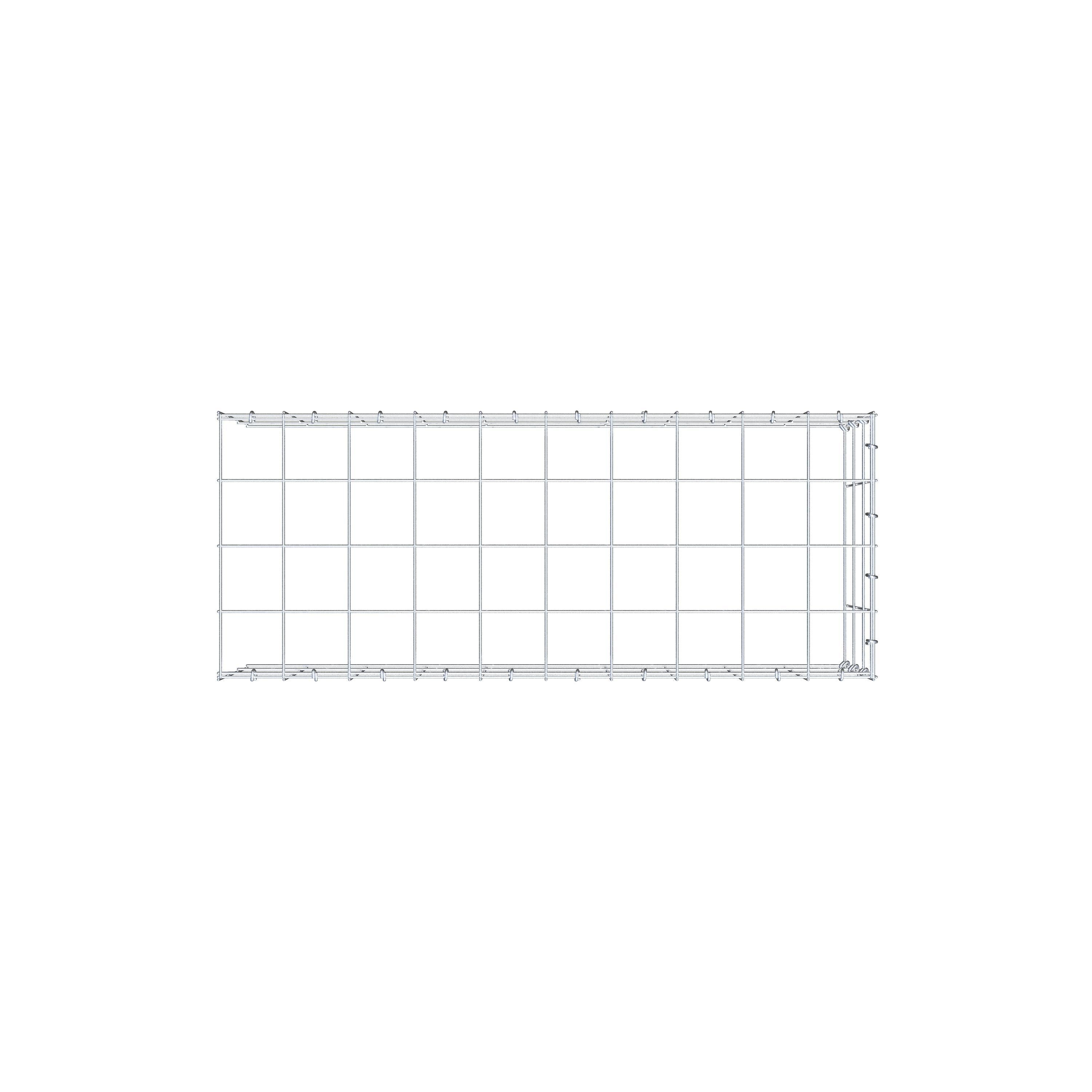 Mounted gabion type 4 100 cm x 30 cm x 40 cm (L x H x D), mesh size 10 cm x 10 cm, C-ring