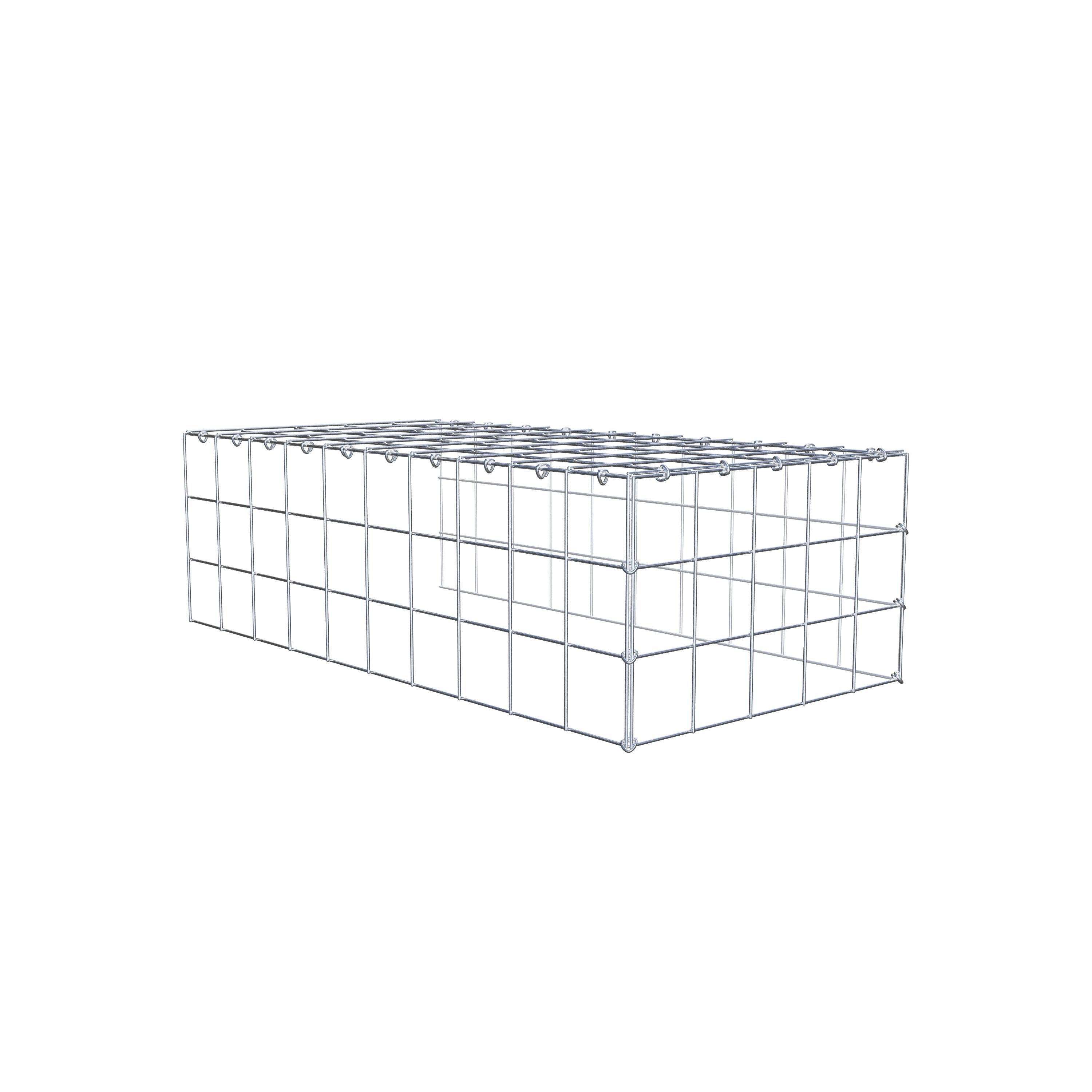 Extra gabion typ 4 100 cm x 30 cm x 50 cm (L x H x D), maskstorlek 10 cm x 10 cm, C-ring