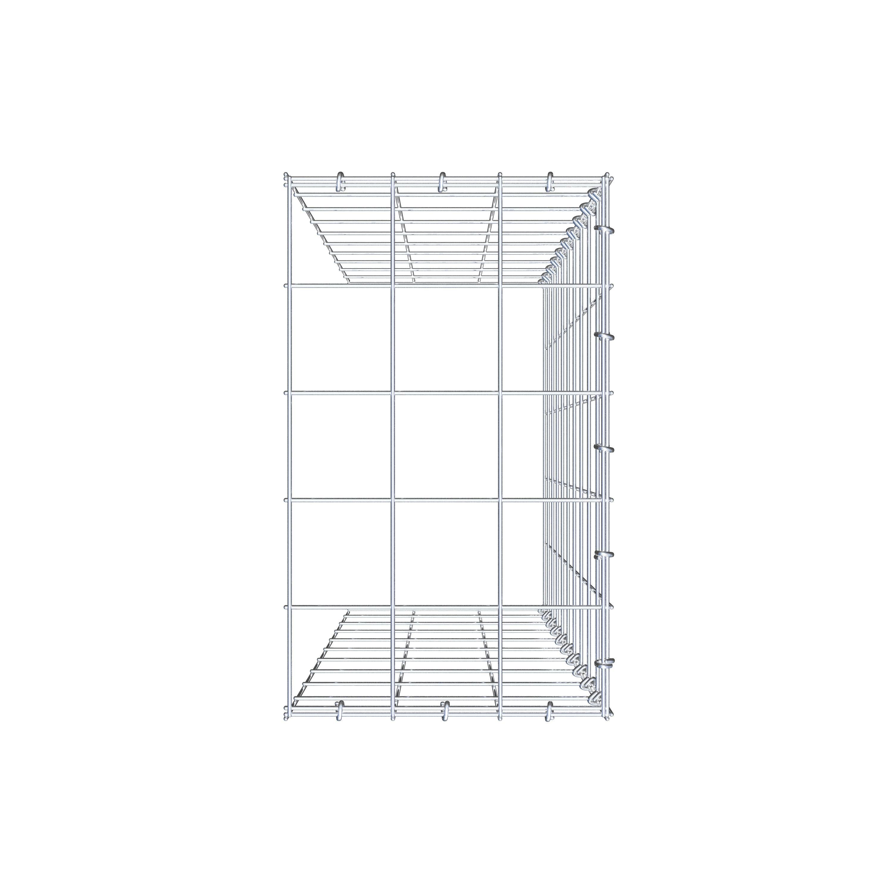 Monteret gabion type 4 100 cm x 30 cm x 50 cm (L x H x D), maskestørrelse 10 cm x 10 cm, C-ring