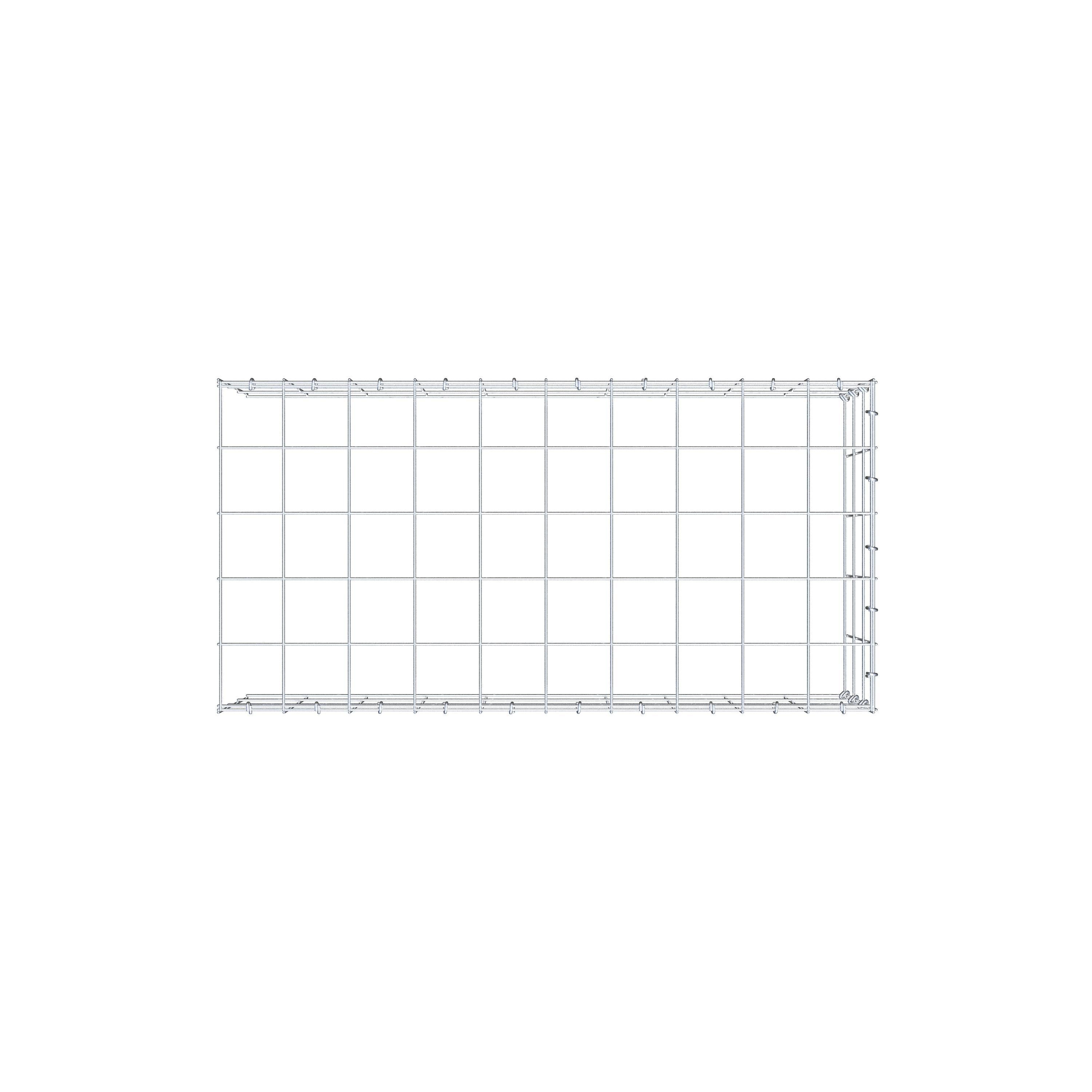 Mounted gabion type 4 100 cm x 30 cm x 50 cm (L x H x D), mesh size 10 cm x 10 cm, C-ring