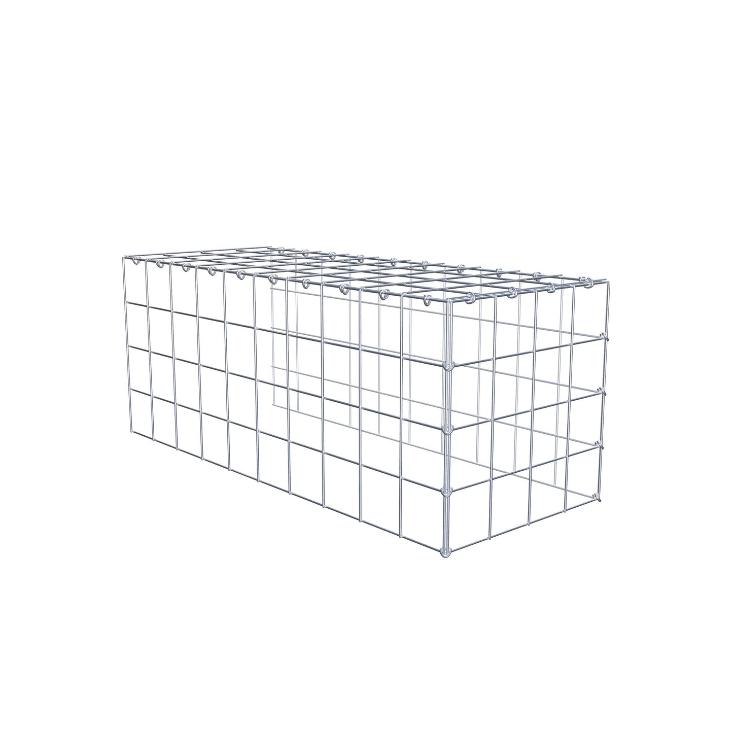 Monteret gabion type 4 100 cm x 40 cm x 40 cm (L x H x D), maskestørrelse 10 cm x 10 cm, C-ring