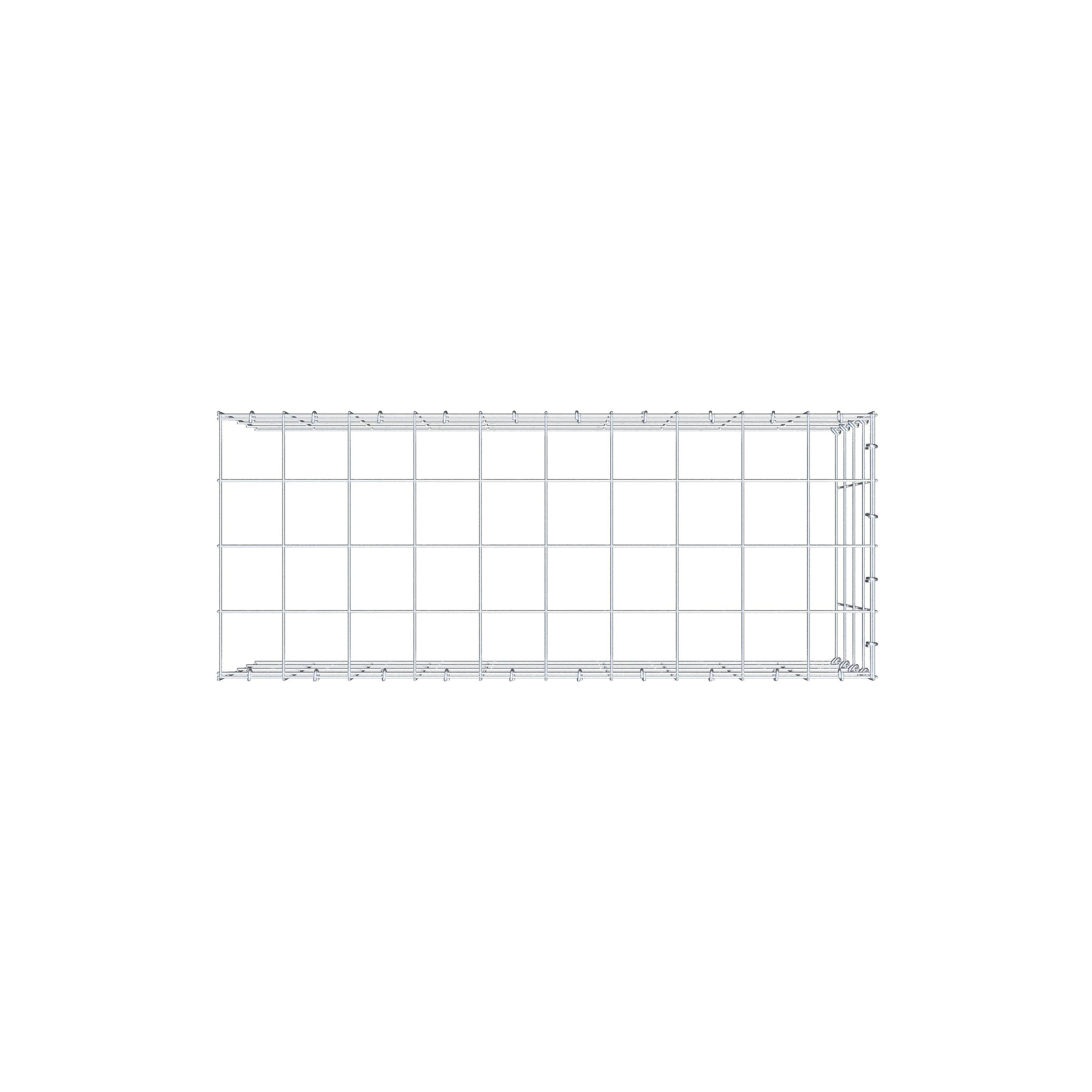 Add-on schanskorf type 4 100 cm x 40 cm x 40 cm (L x H x D), maaswijdte 10 cm x 10 cm, C-ring