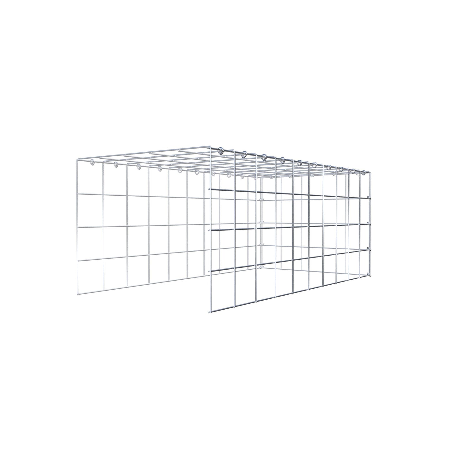 Monteret gabion type 4 100 cm x 40 cm x 50 cm (L x H x D), maskestørrelse 10 cm x 10 cm, C-ring
