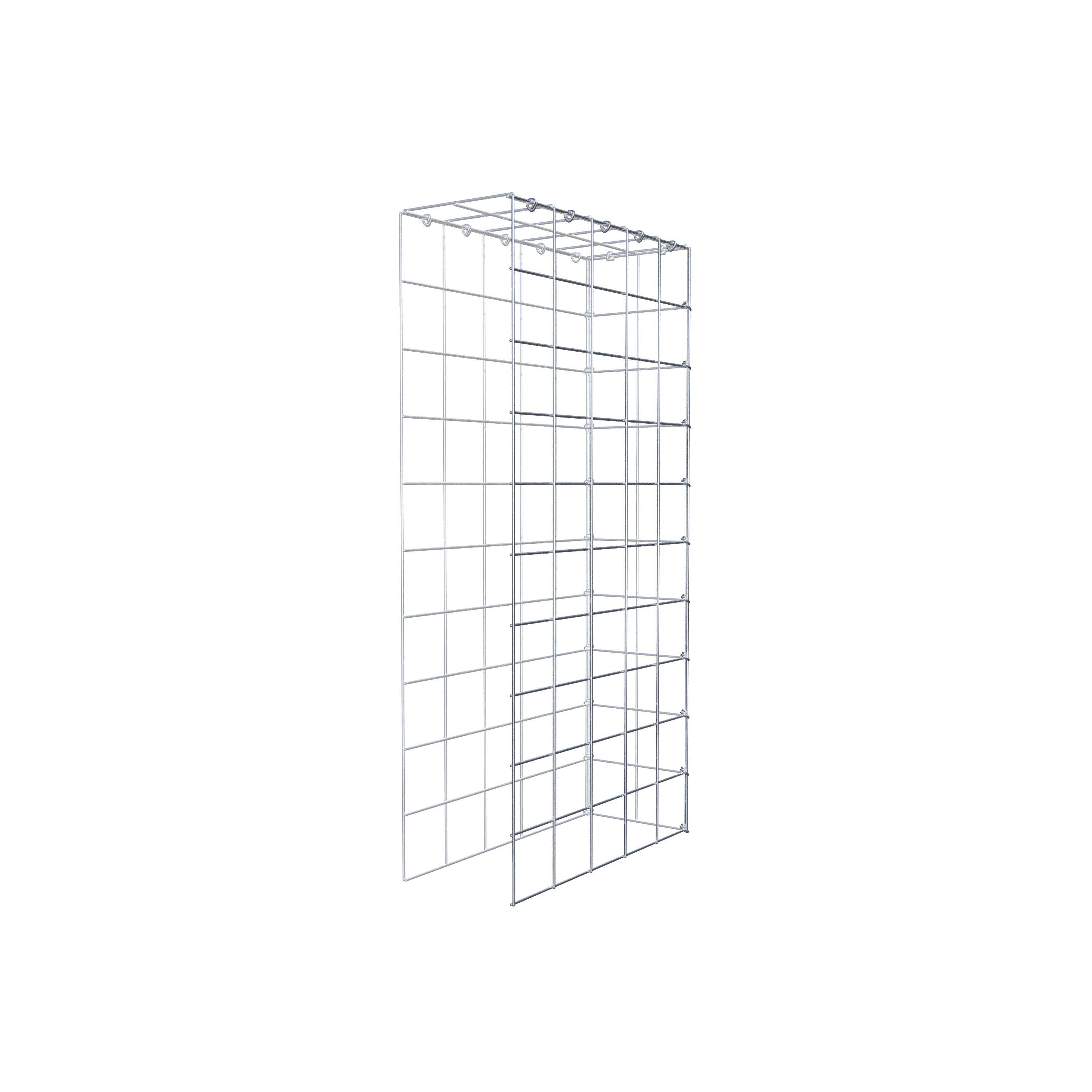 Typ 4 påbyggnadsgabion 100 cm x 50 cm x 20 cm (L x H x D), maskstorlek 10 cm x 10 cm, C-ring