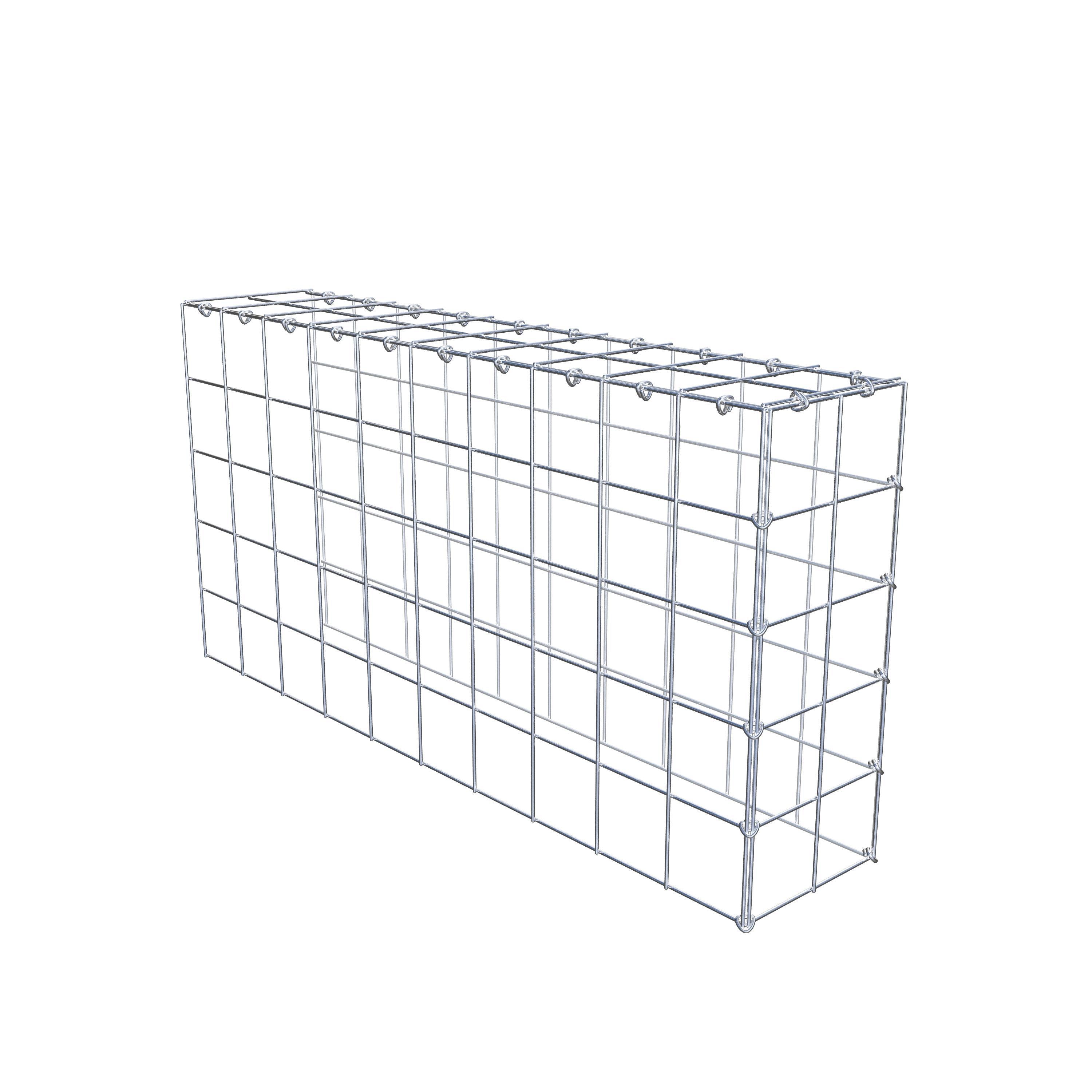 Typ 4 påbyggnadsgabion 100 cm x 50 cm x 20 cm (L x H x D), maskstorlek 10 cm x 10 cm, C-ring